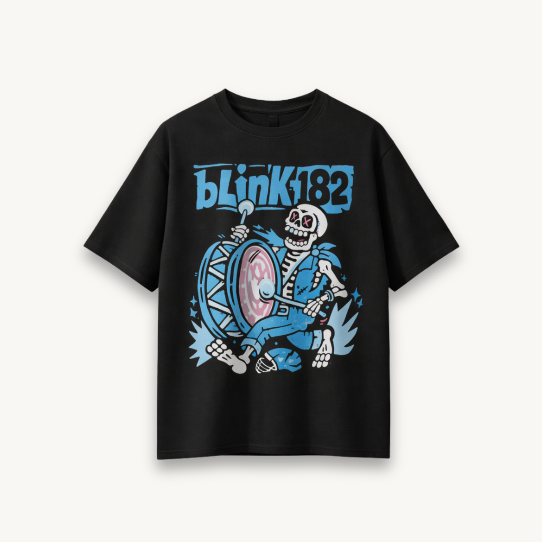 Blink-182 Blue Skeleton Edition Black Relaxed Tee