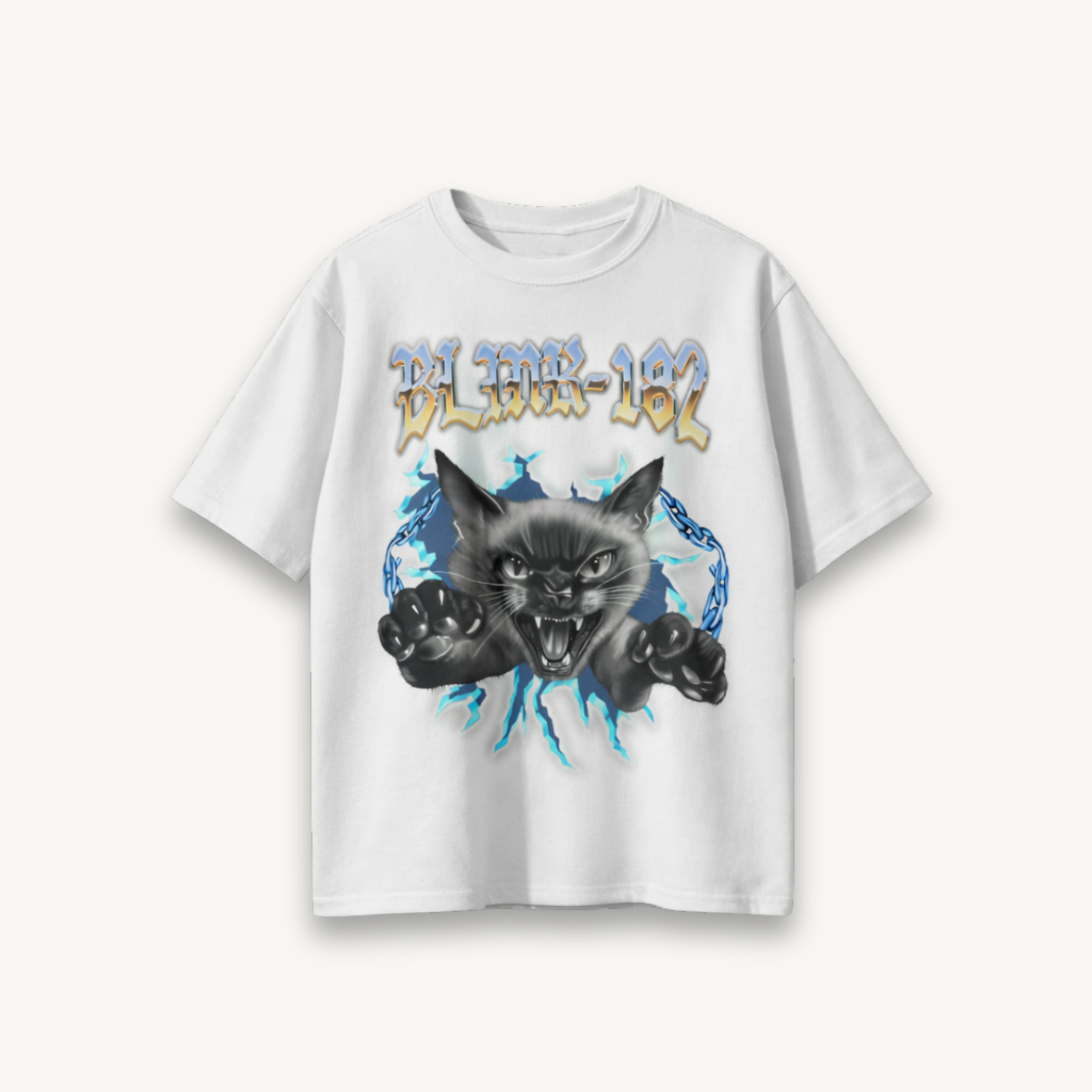 Blink-182 Cheshire Reborn White Relaxed Tee