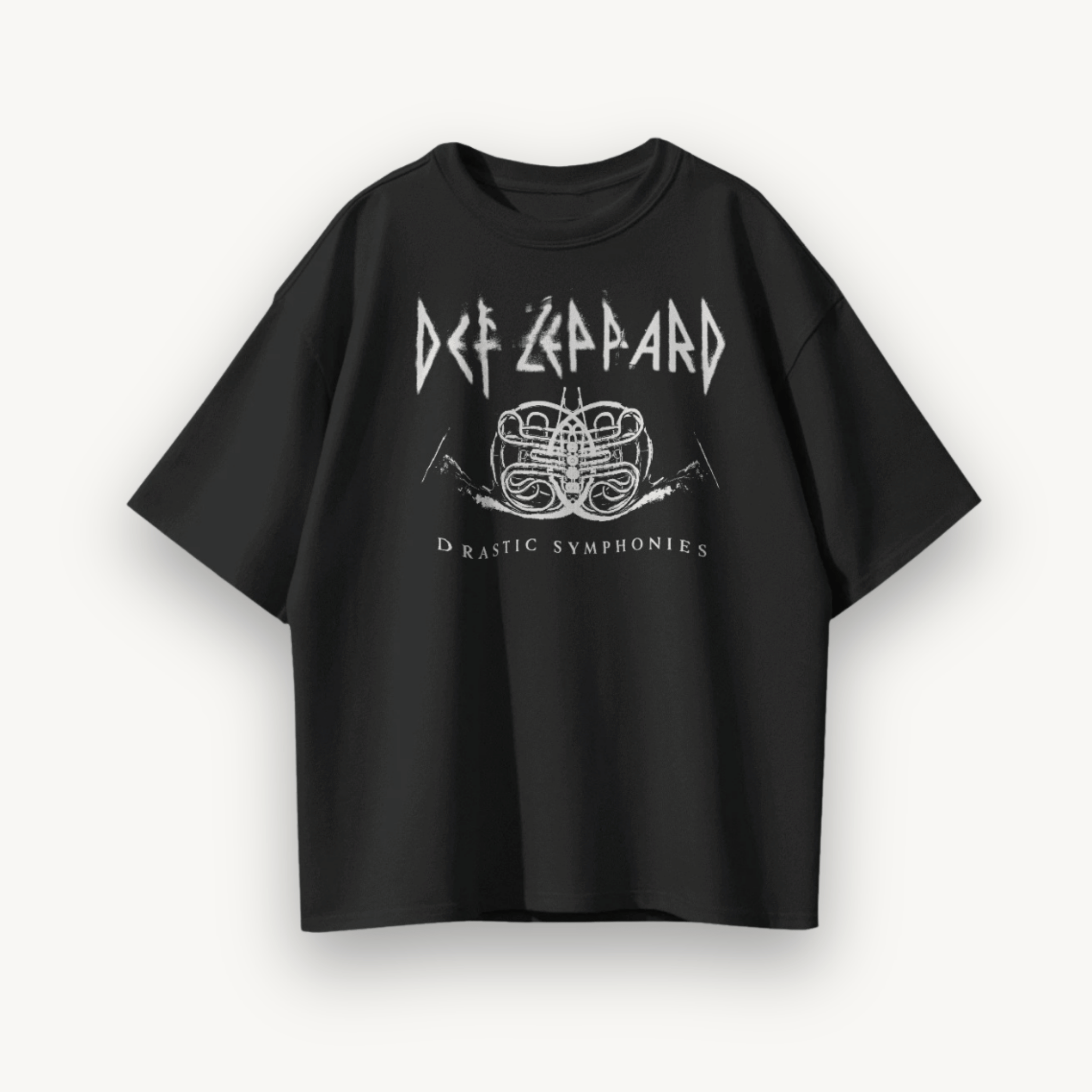 Def Leppard Symphony Logo Black Oversized Tee