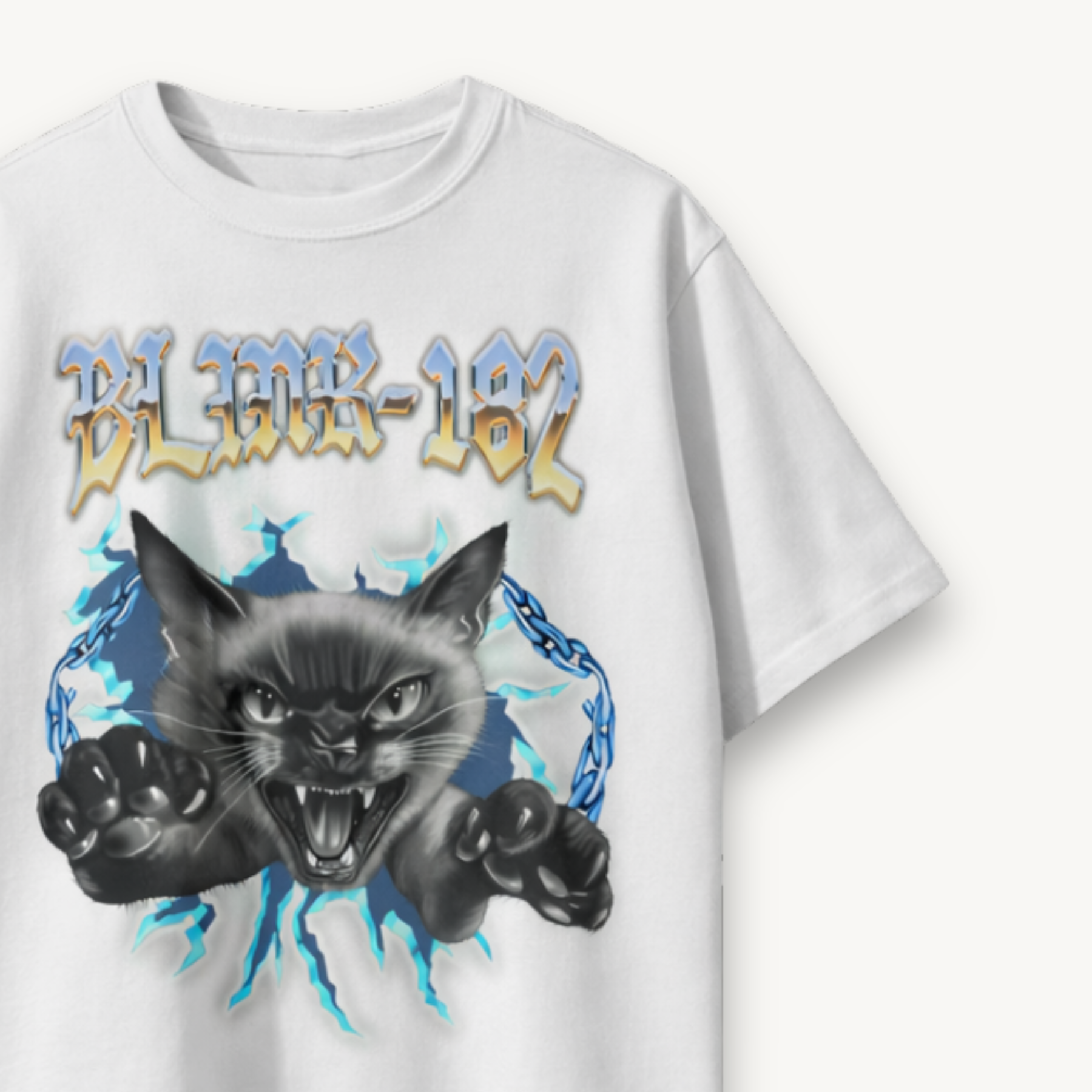 Blink-182 Cheshire Reborn White Relaxed Tee