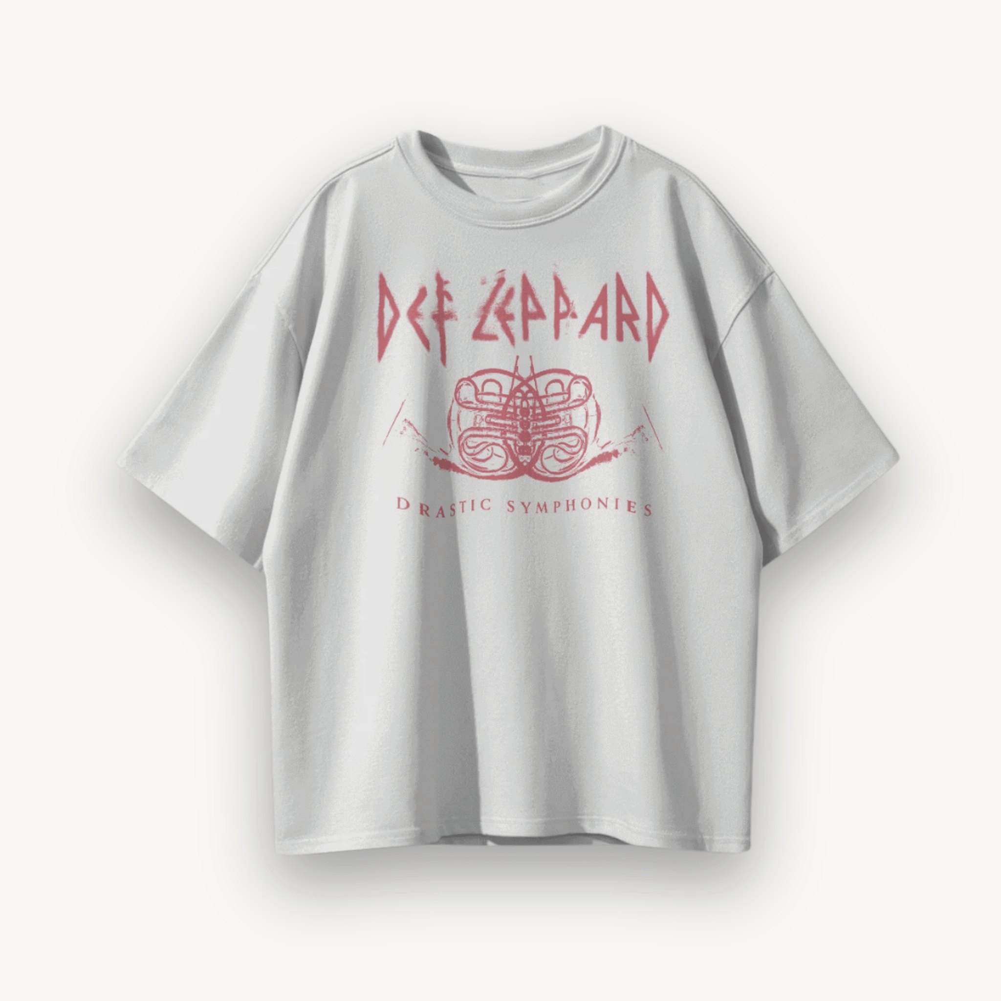 Def Leppard Symphony Logo White Oversized Tee
