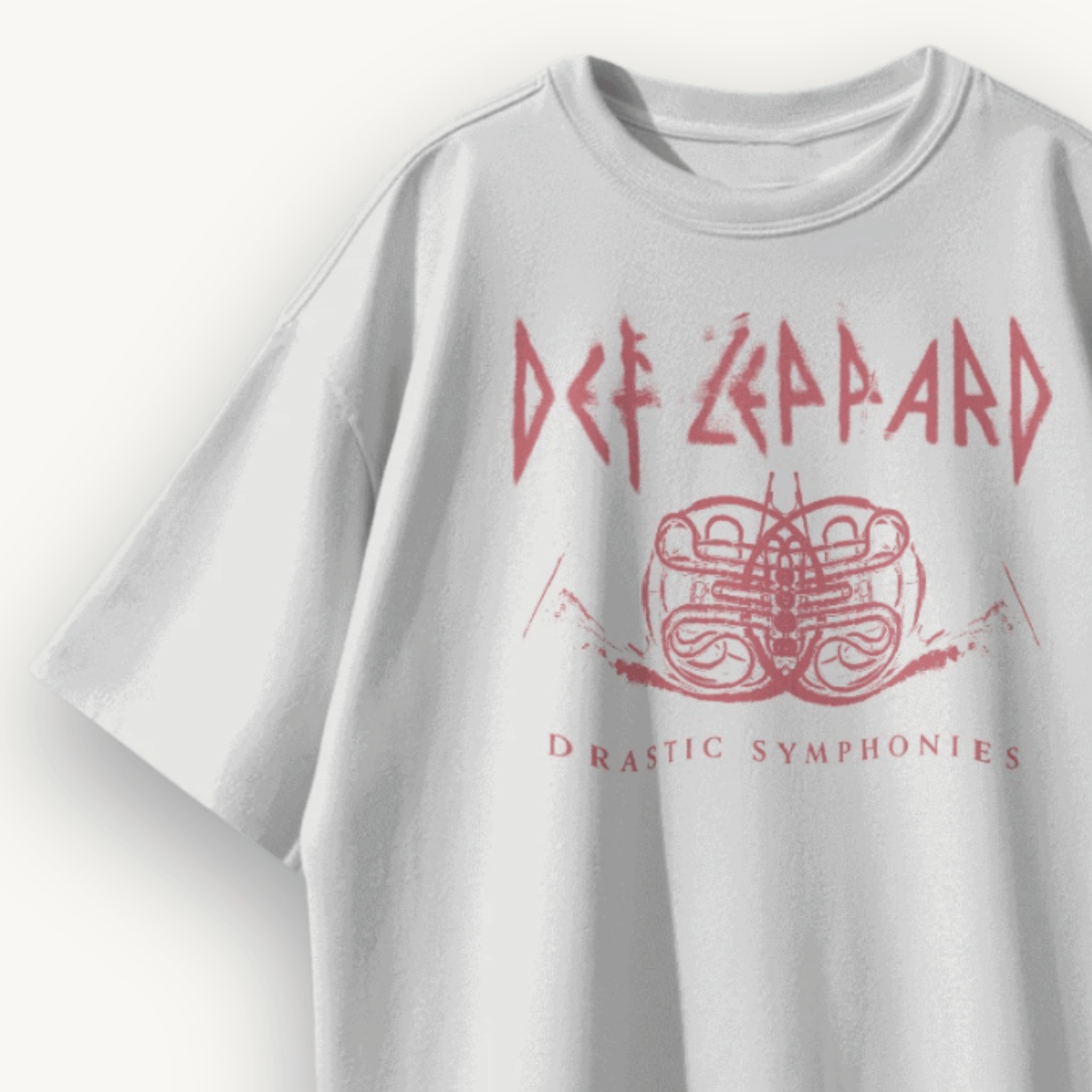 Def Leppard Symphony Logo White Oversized Tee