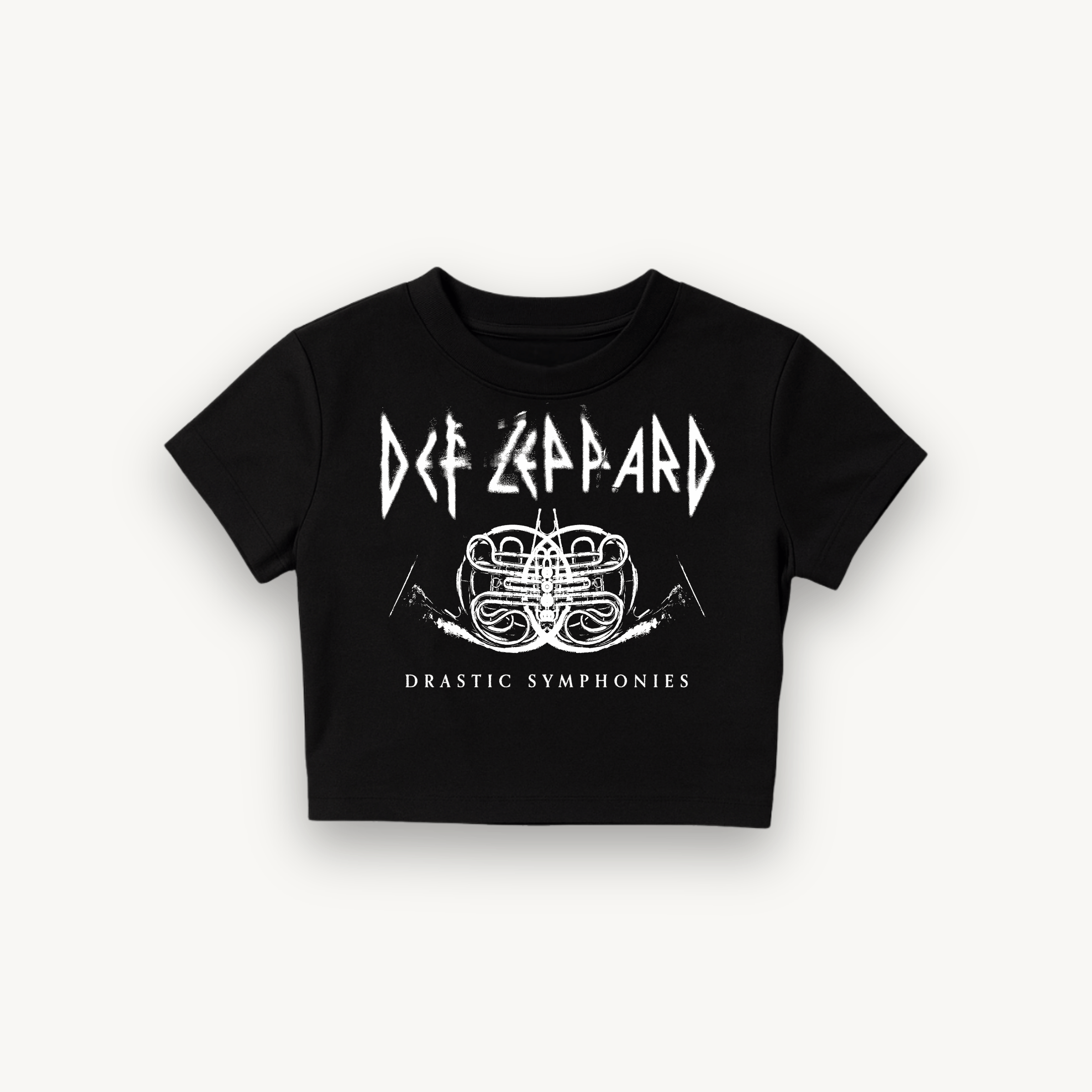 Def Leppard Symphony Logo Black Crop Top