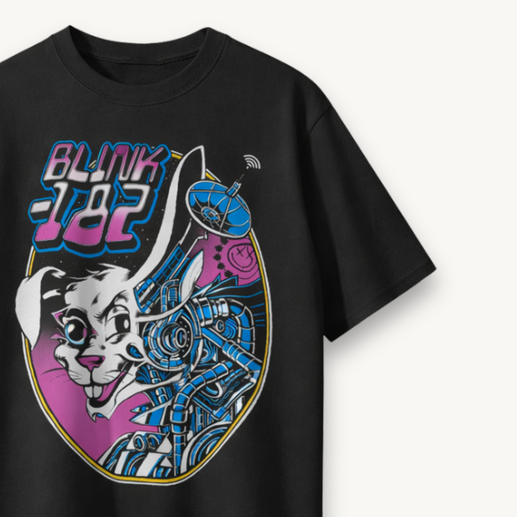 Blink-182 Techno Bunny Black Relaxed Tee