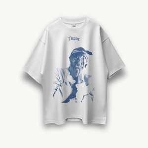 2Pac Me Against White Oversized Tee - The Noise Culture