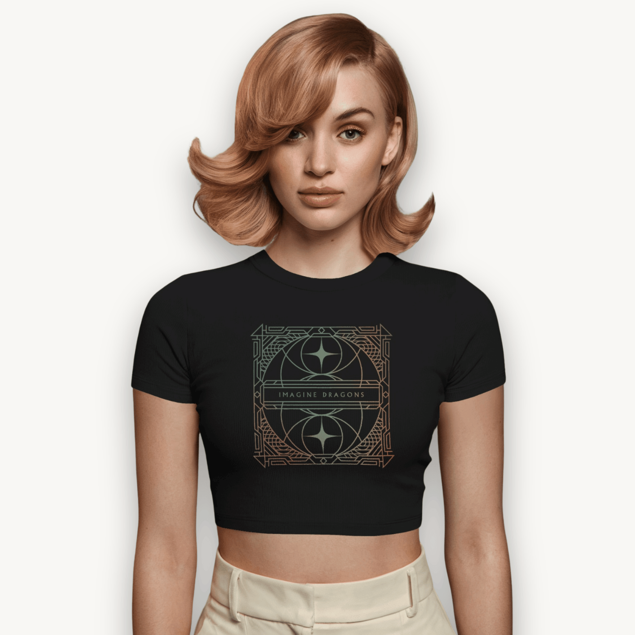 Imagine Dragons Loom Black Crop Top