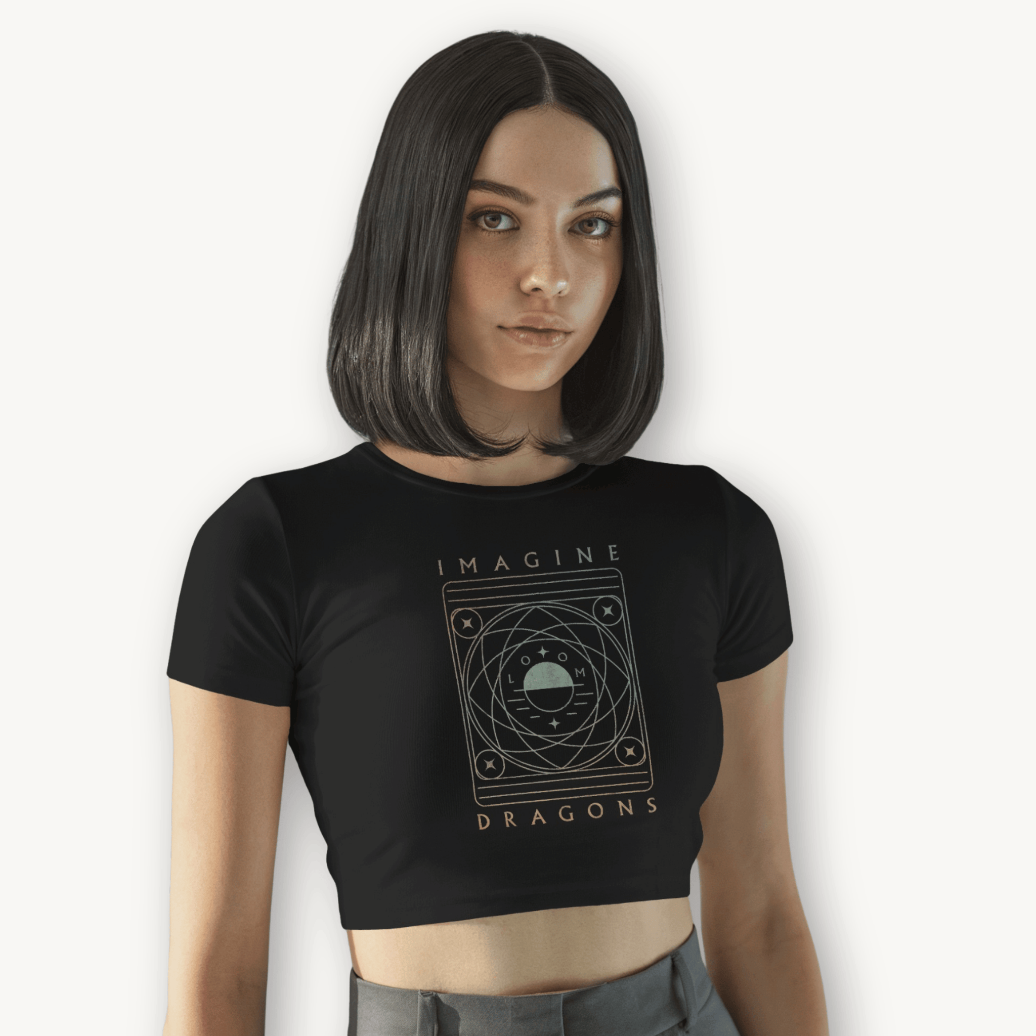 Imagine Dragons Loom Youth Black Crop Top