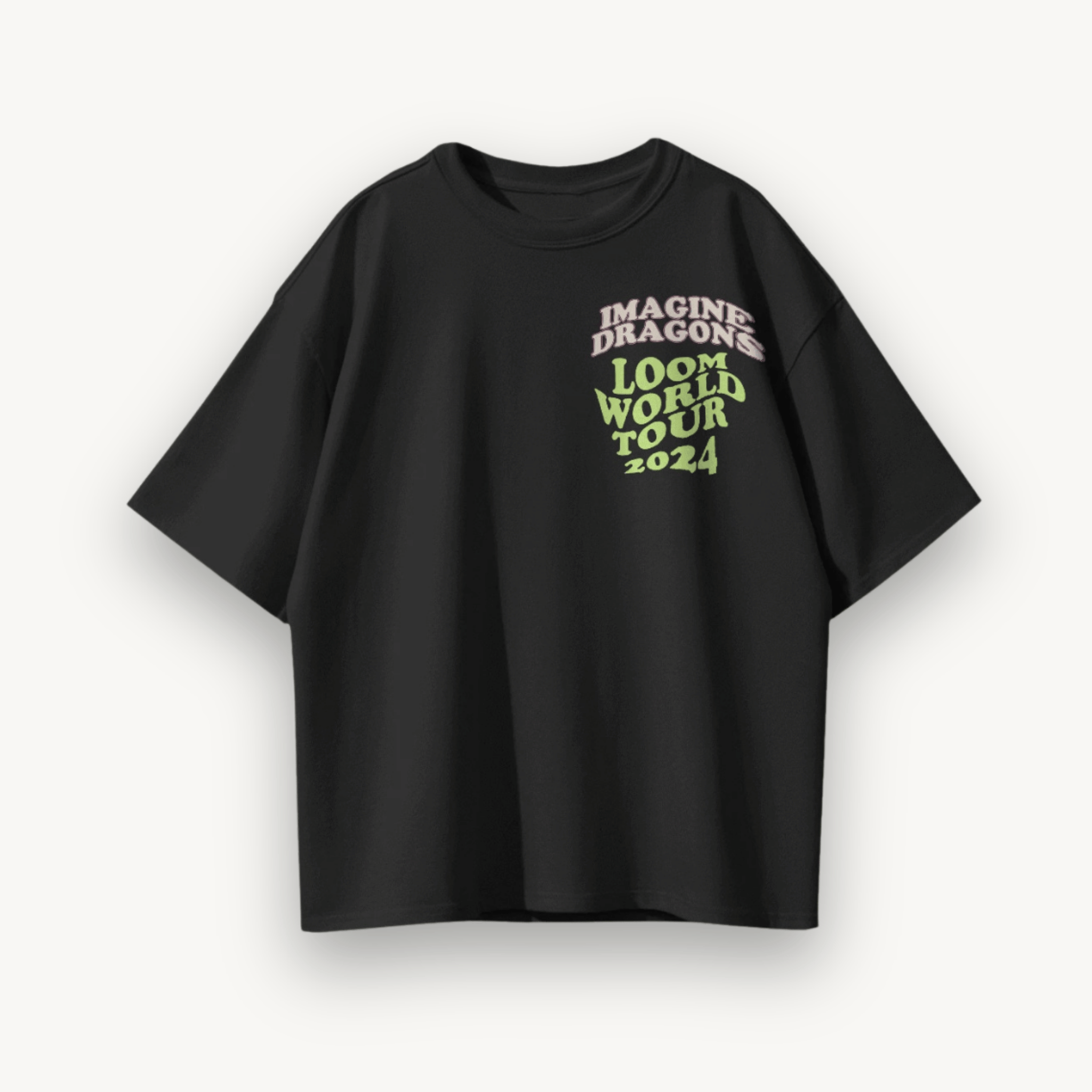 Imagine Dragons Cartoon Dragon Black Oversized Tee