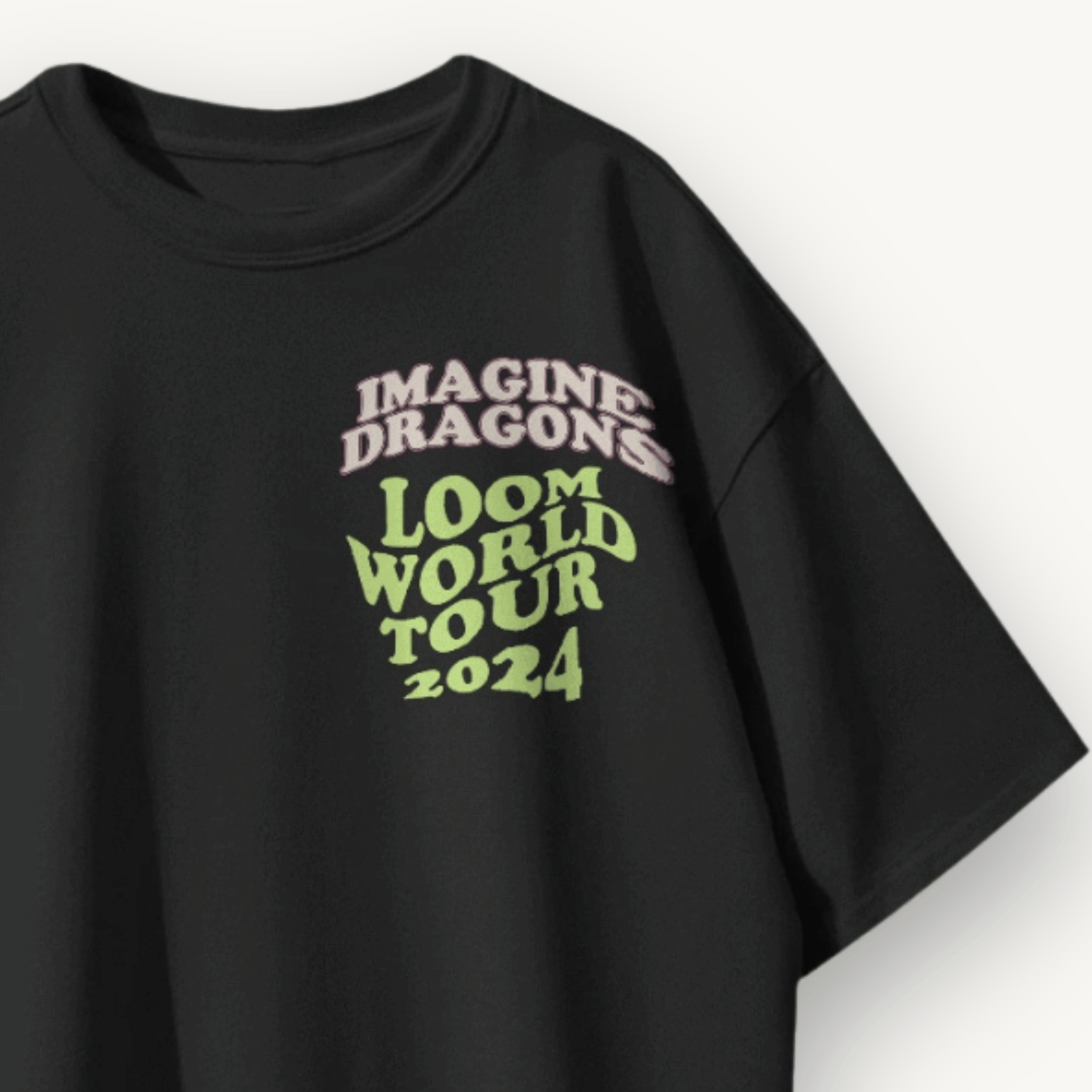Imagine Dragons Cartoon Dragon Black Oversized Tee