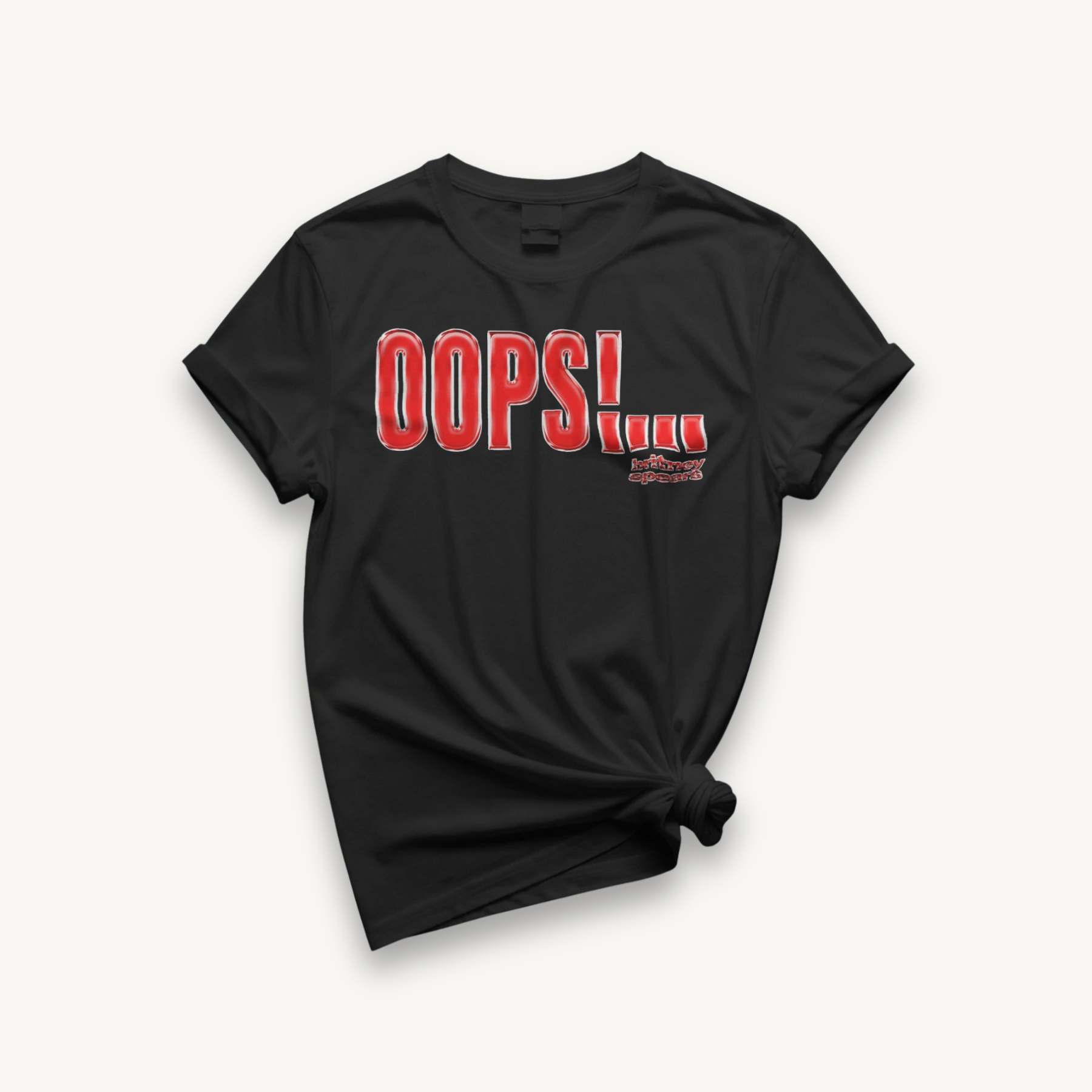 Britney Spears Oops!... Logo Black Oversized Tee