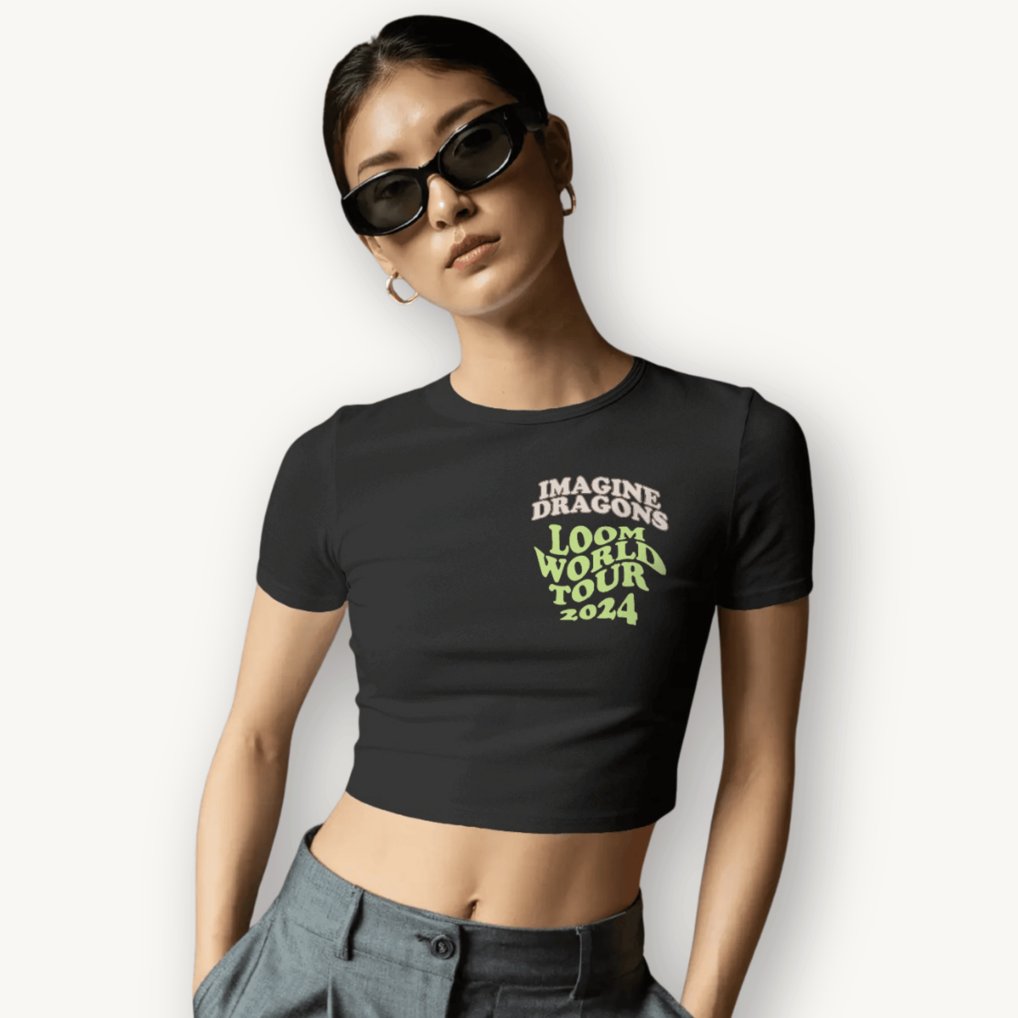 Imagine Dragons Loom World Tour Black Crop Top