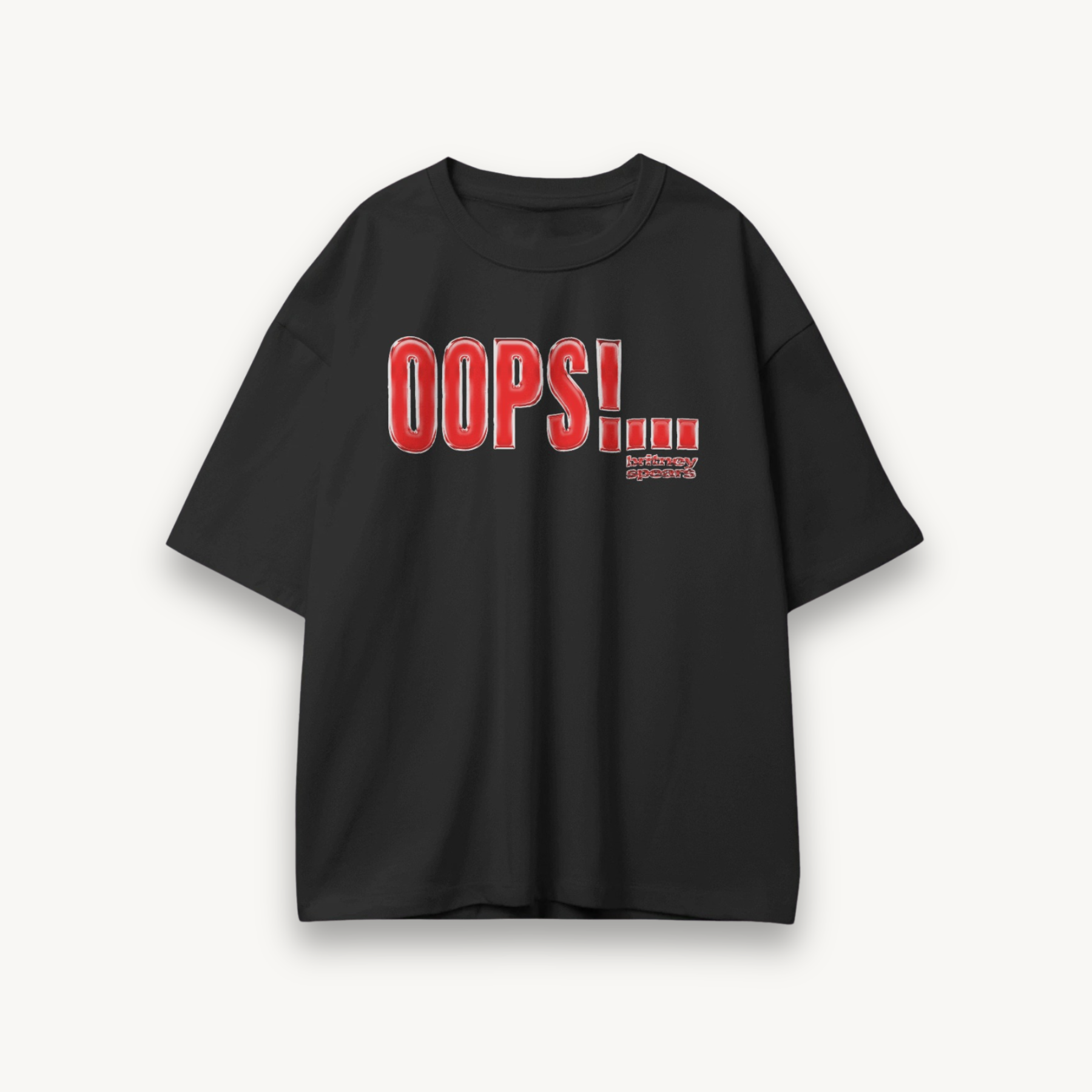 Britney Spears Oops!... Logo Black Oversized Tee