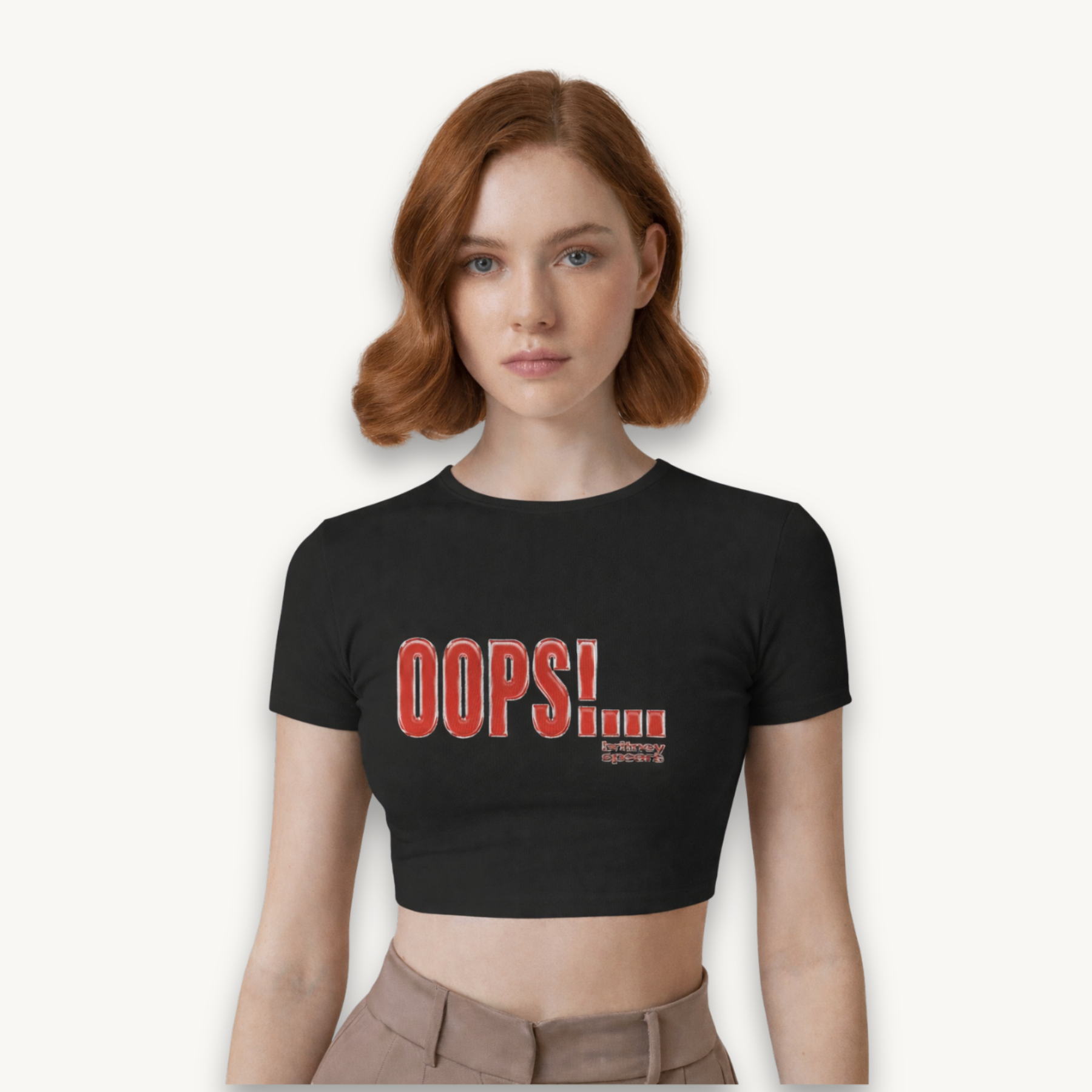 Britney Spears Oops!... Logo Black Crop Top
