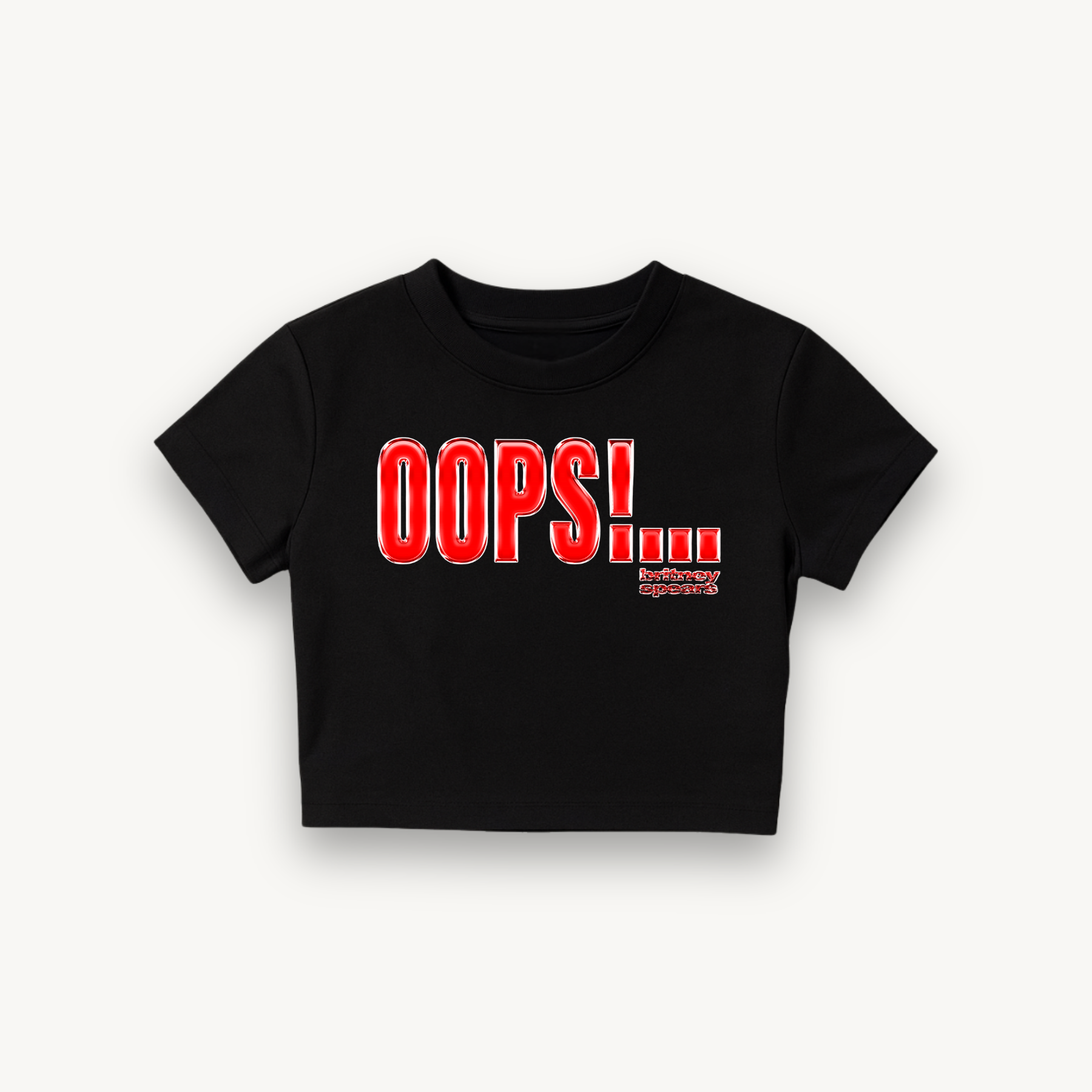 Britney Spears Oops!... Logo Black Crop Top