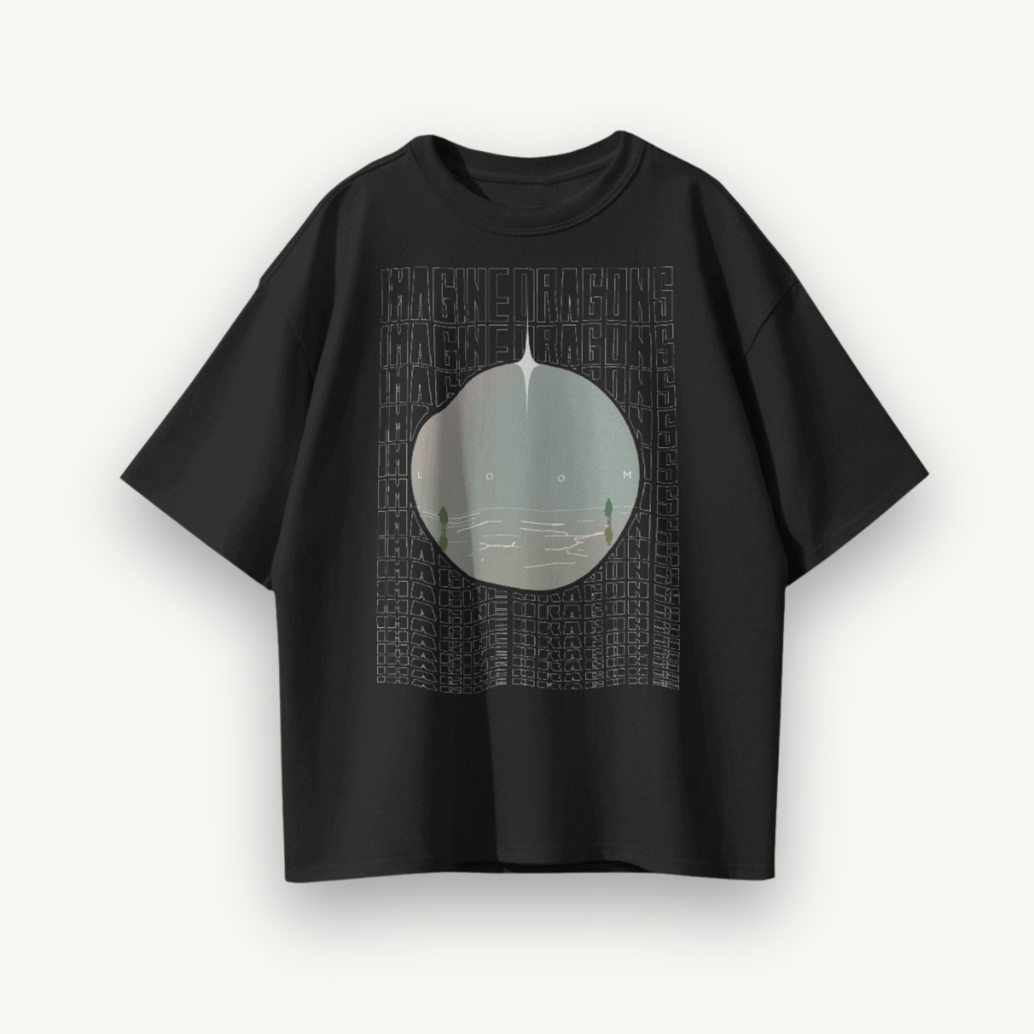 Imagine Dragons Loom Globe Black Oversized Tee