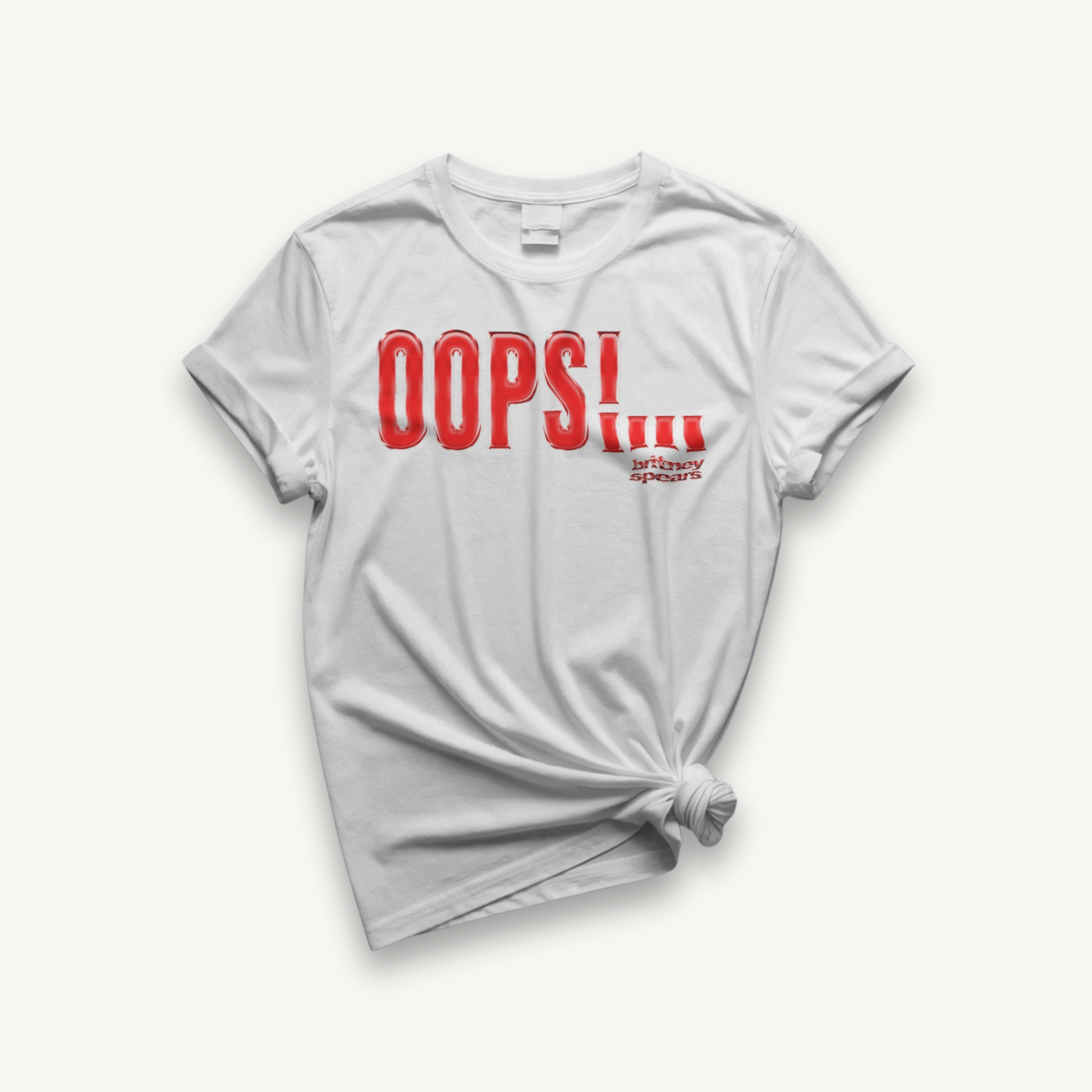 Britney Spears Oops!... Logo White Oversized Tee