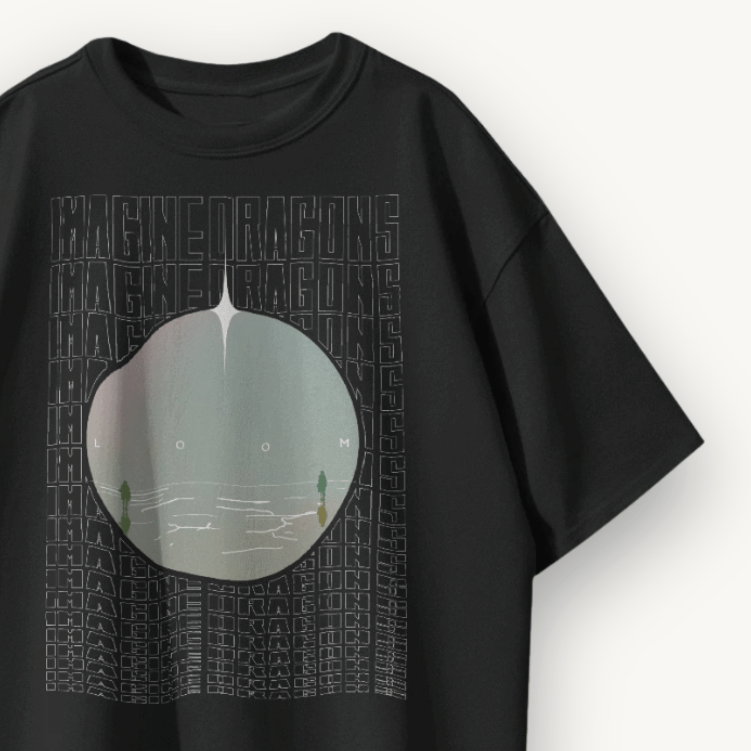 Imagine Dragons Loom Globe Black Oversized Tee