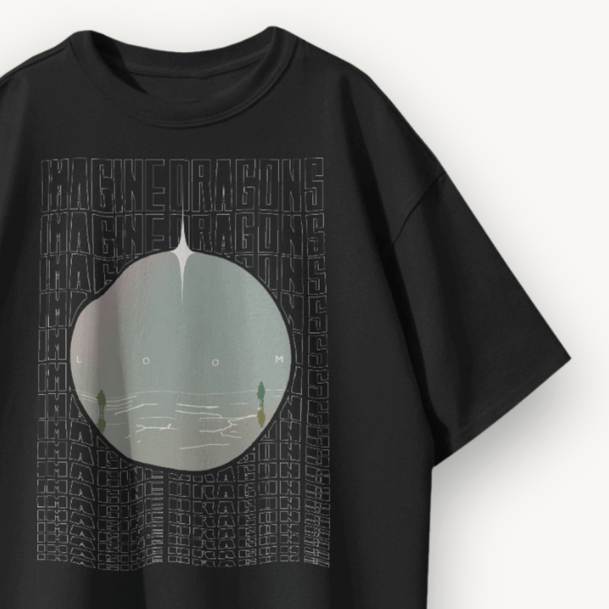 Imagine Dragons Loom Globe Black Oversized Tee