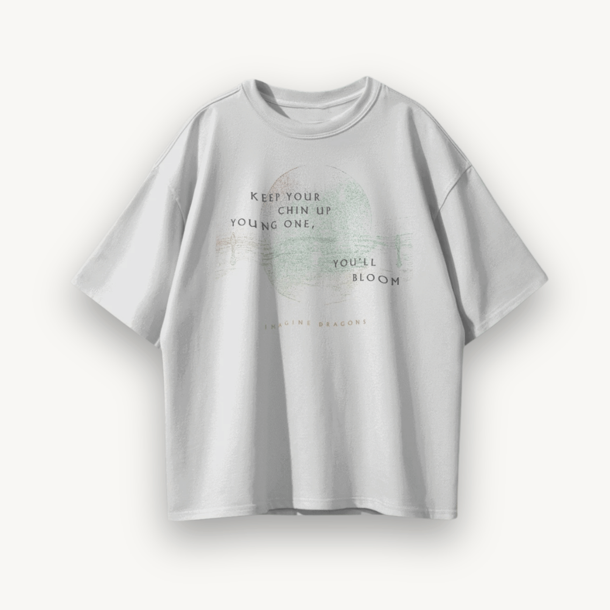 Imagine Dragons Distress Fade White Oversized Tee