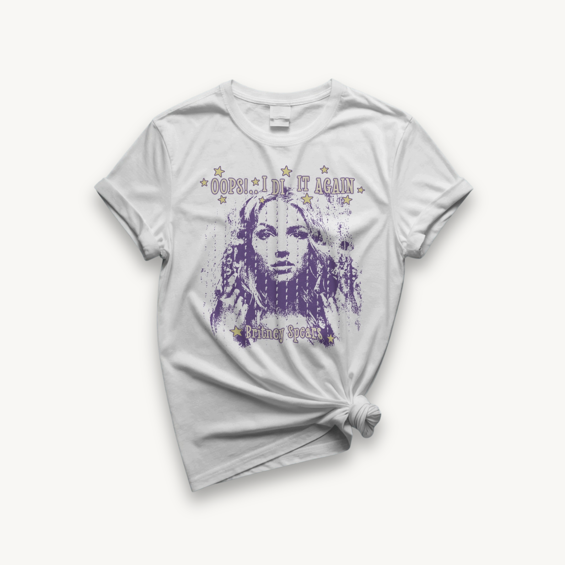 Britney Spears Oops! I Did It Again Portrait White Oversized Tee