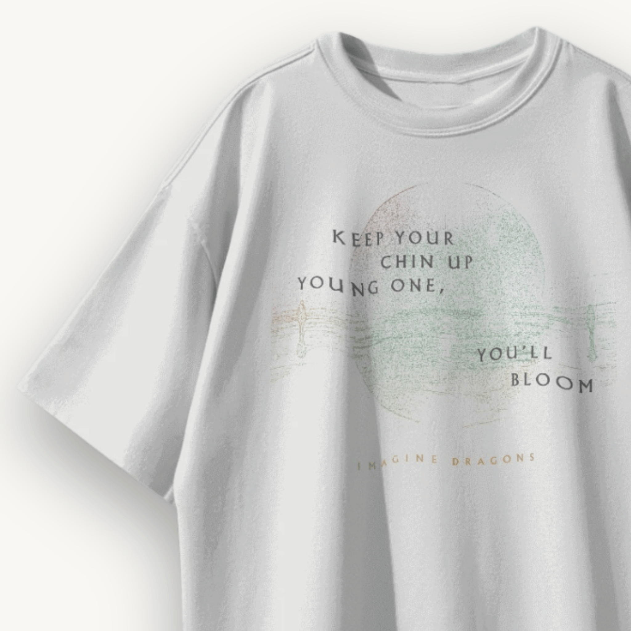 Imagine Dragons Distress Fade White Oversized Tee