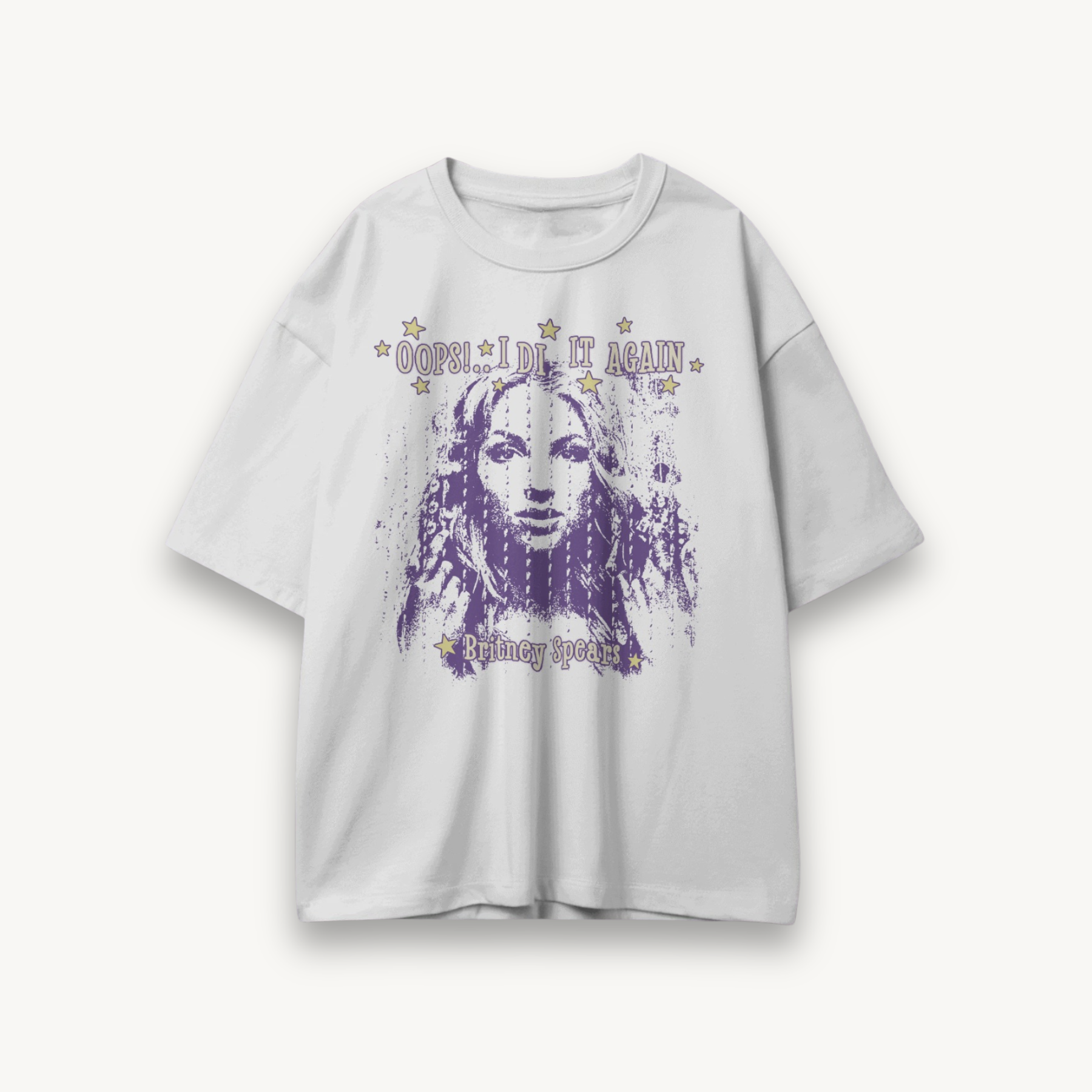 Britney Spears Oops! I Did It Again Portrait White Oversized Tee