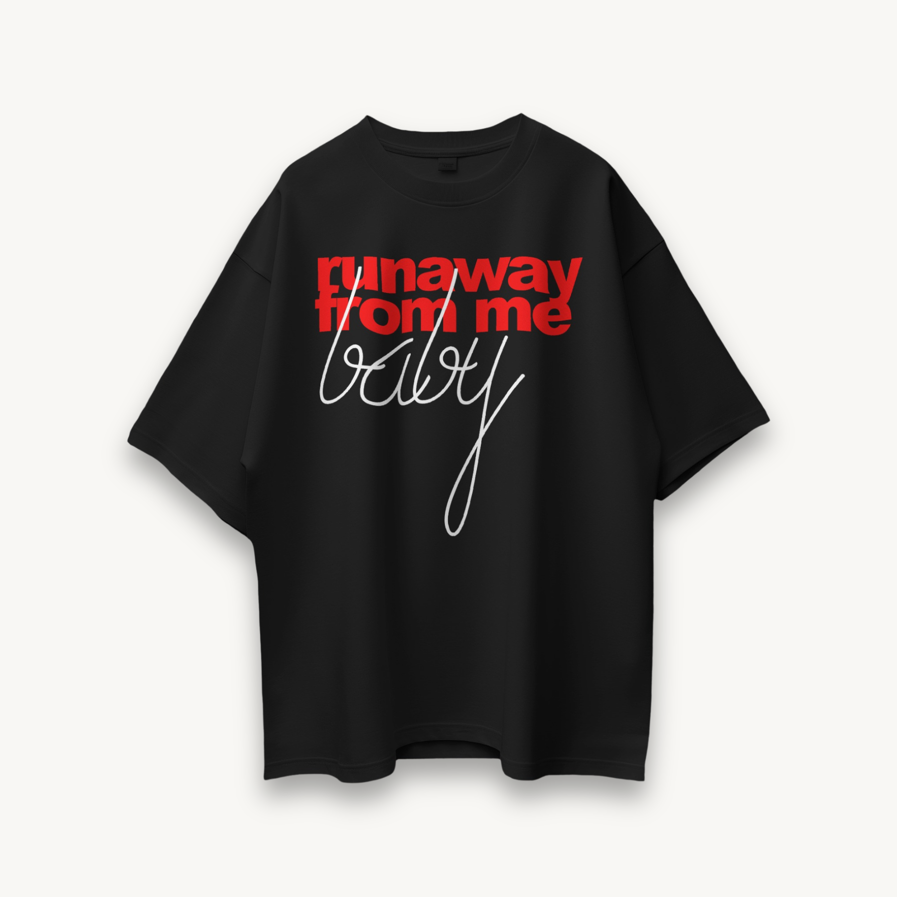 TNC Runaway From Me Black Oversized Tee