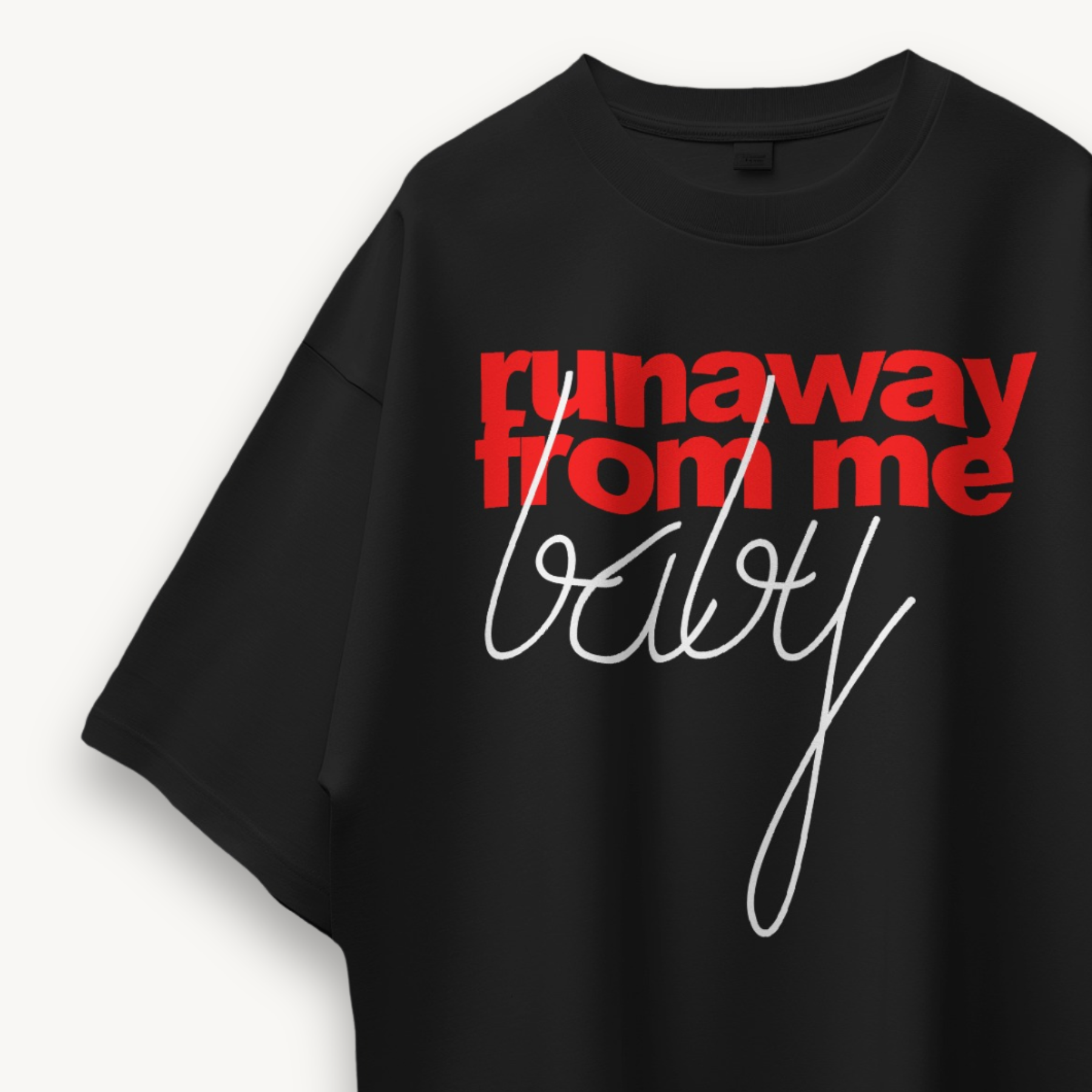 TNC Runaway From Me Black Oversized Tee