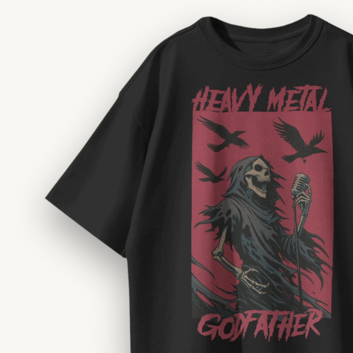 TNC Heavy Metal Godfather Black Oversized Tee
