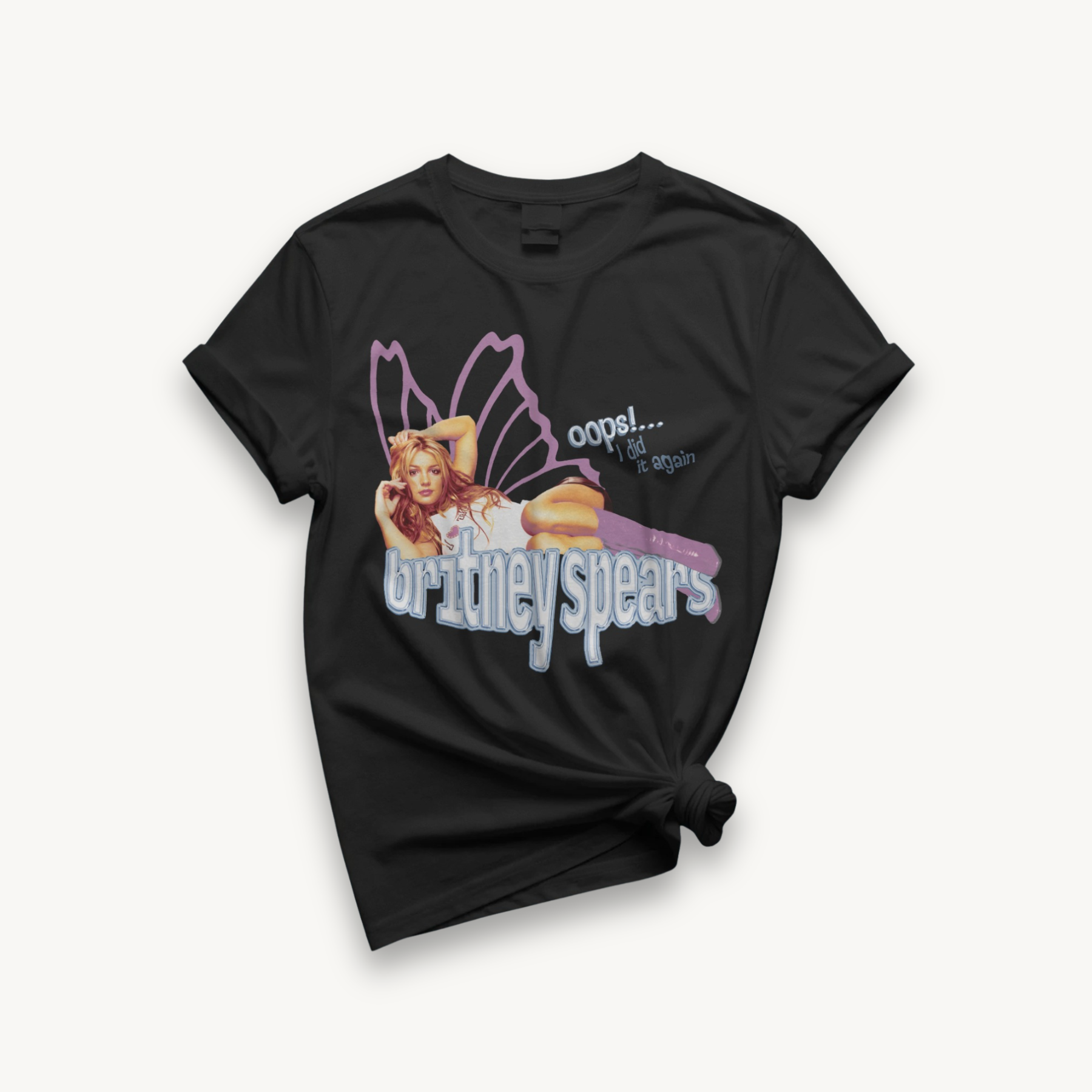 Britney Spears Butterfly Black Oversized Tee