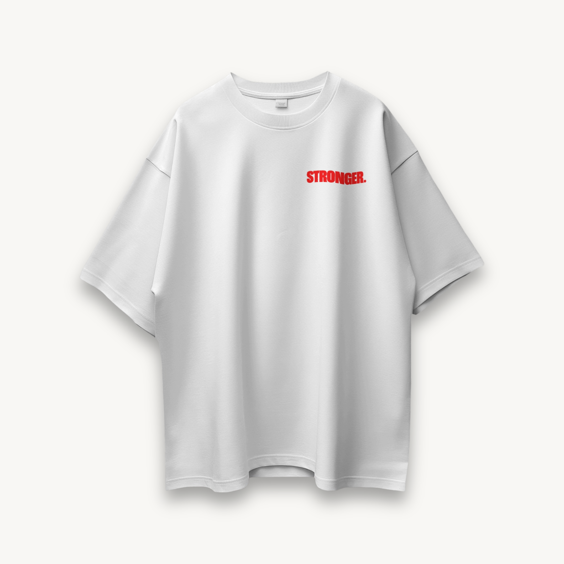 TNC Better Faster Stronger White Oversized Tee