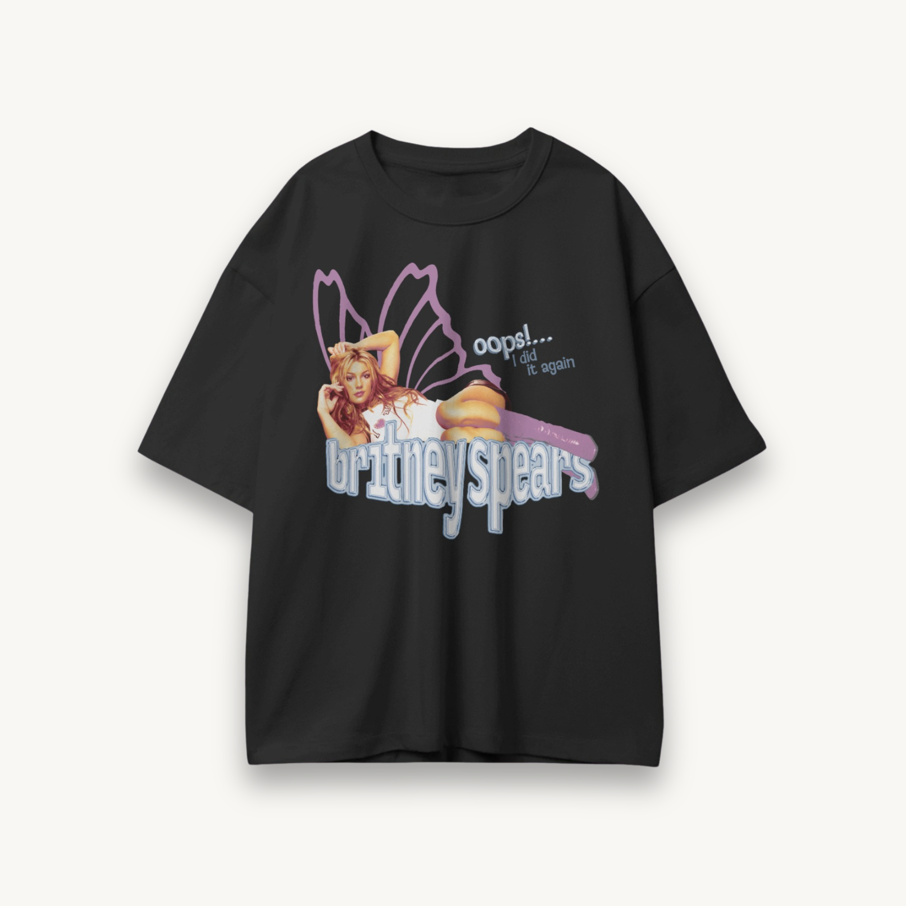 Britney Spears Butterfly Black Oversized Tee