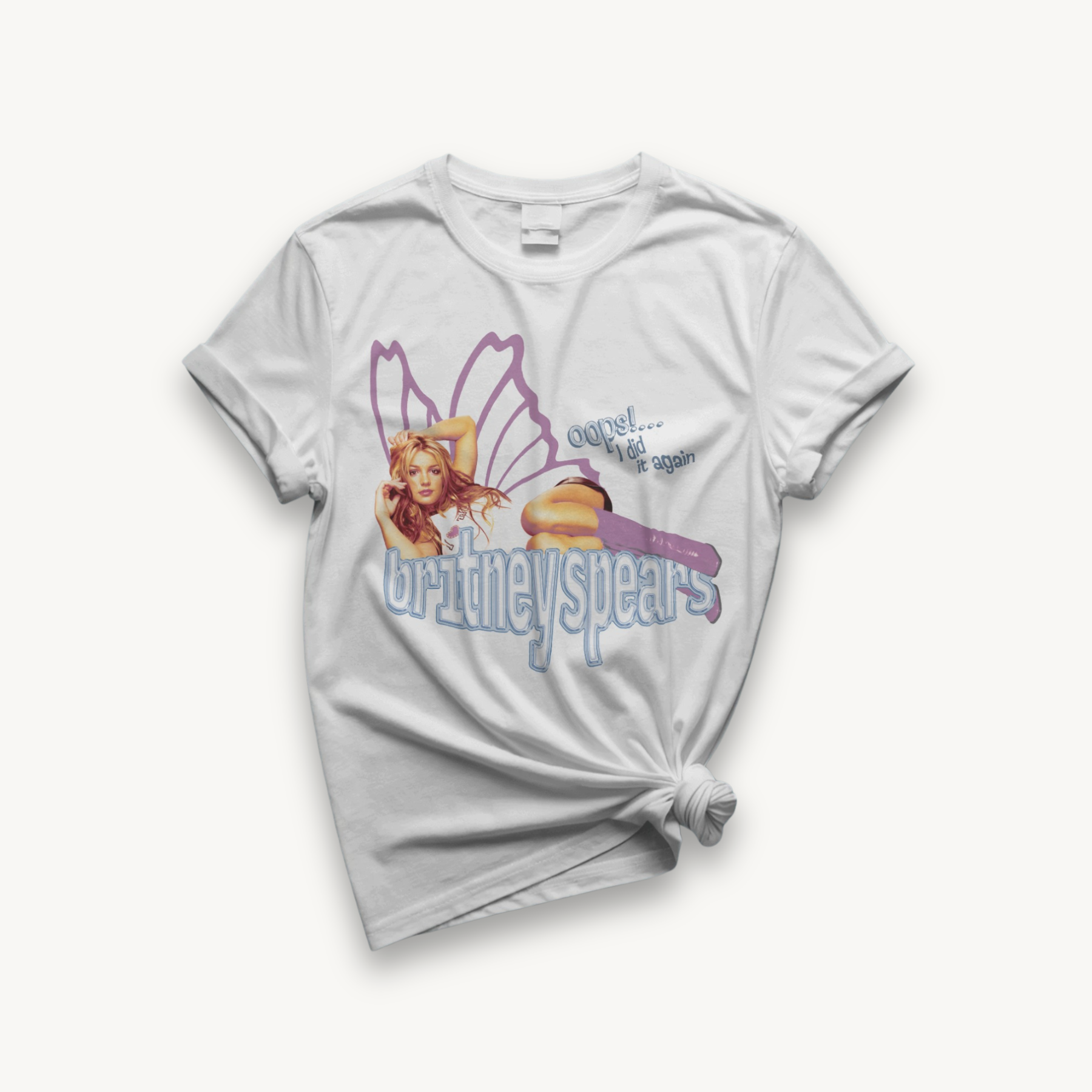 Britney Spears Butterfly White Oversized Tee