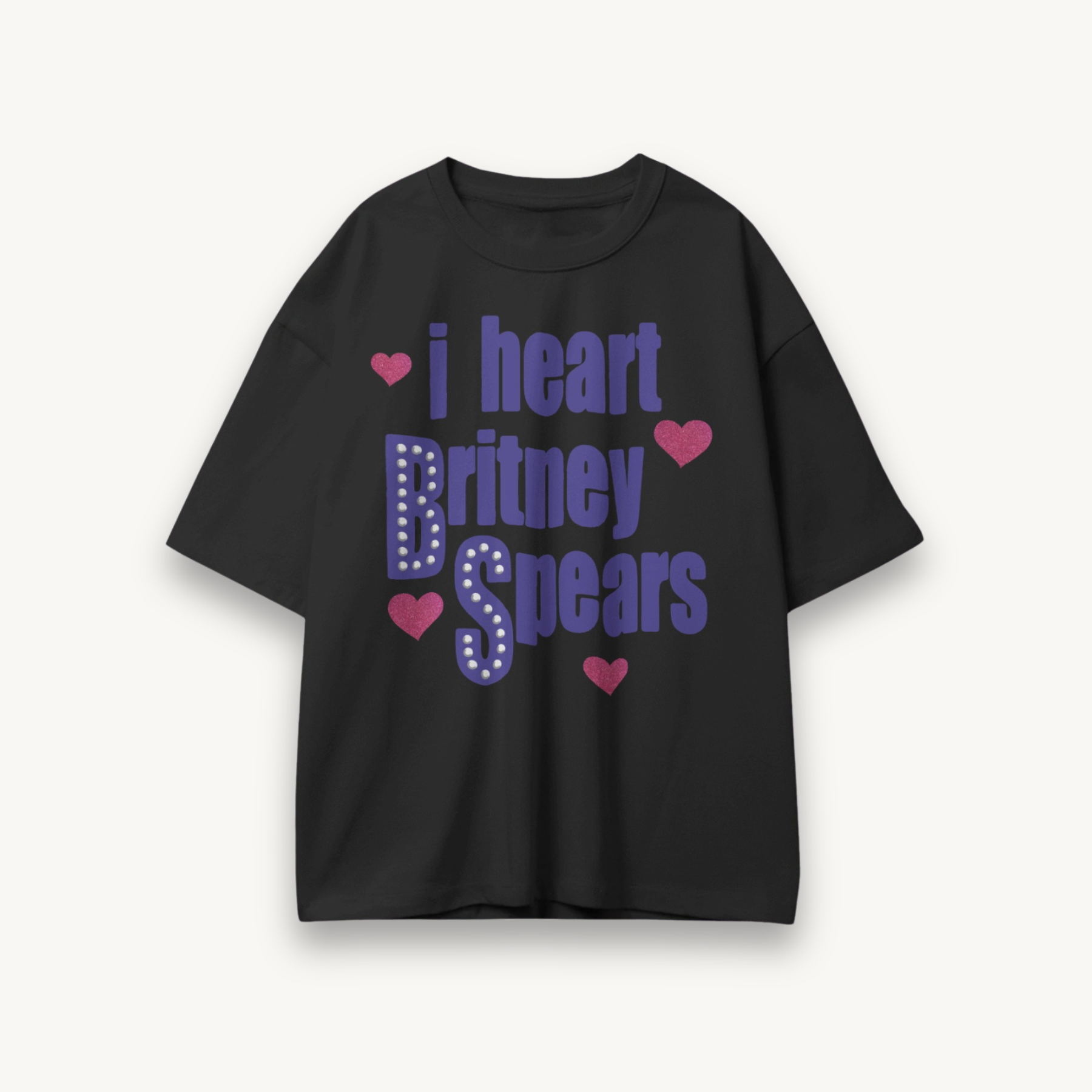 Britney Spears I Heart Britney Black Oversized Tee
