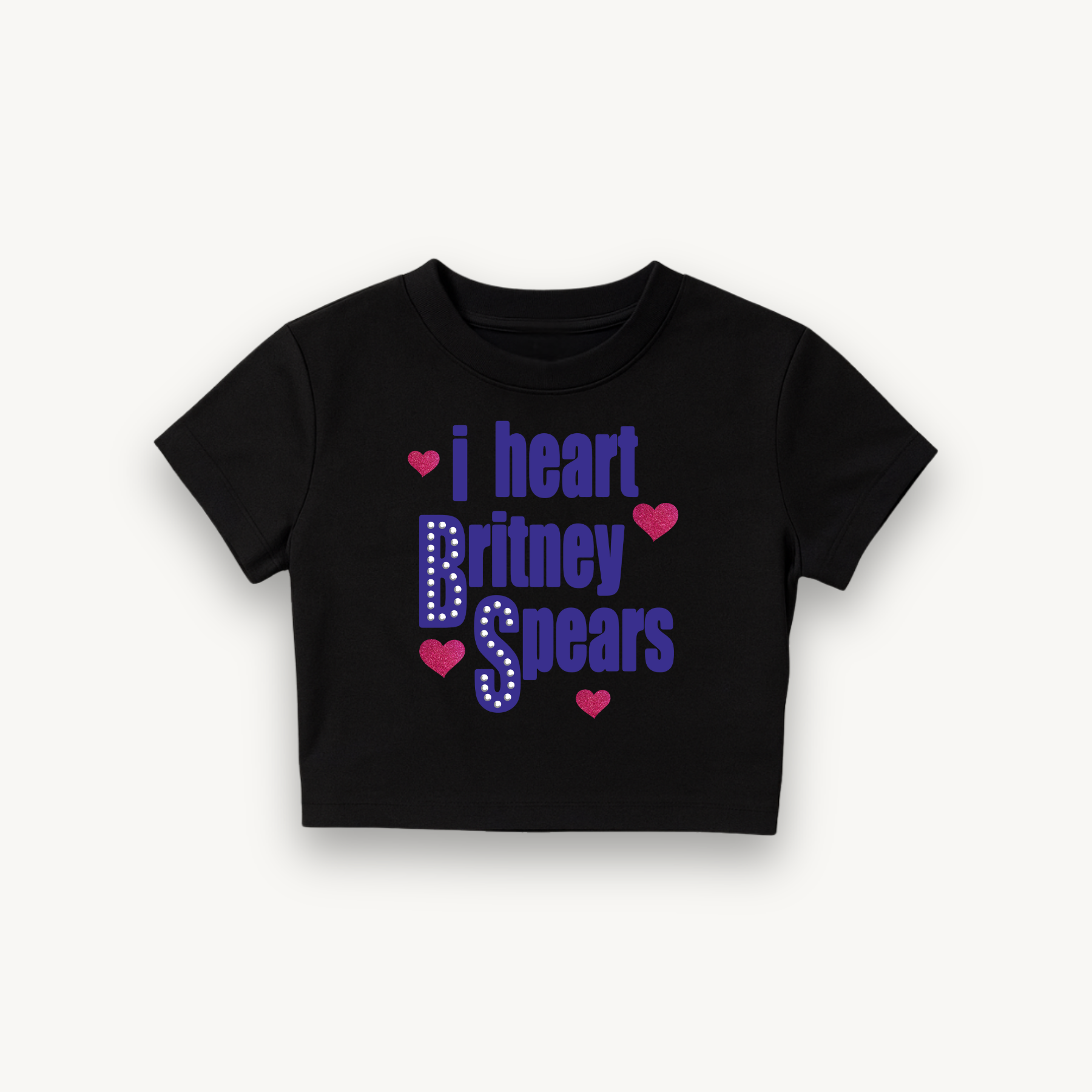 Britney Spears I Heart Britney Black Crop Top