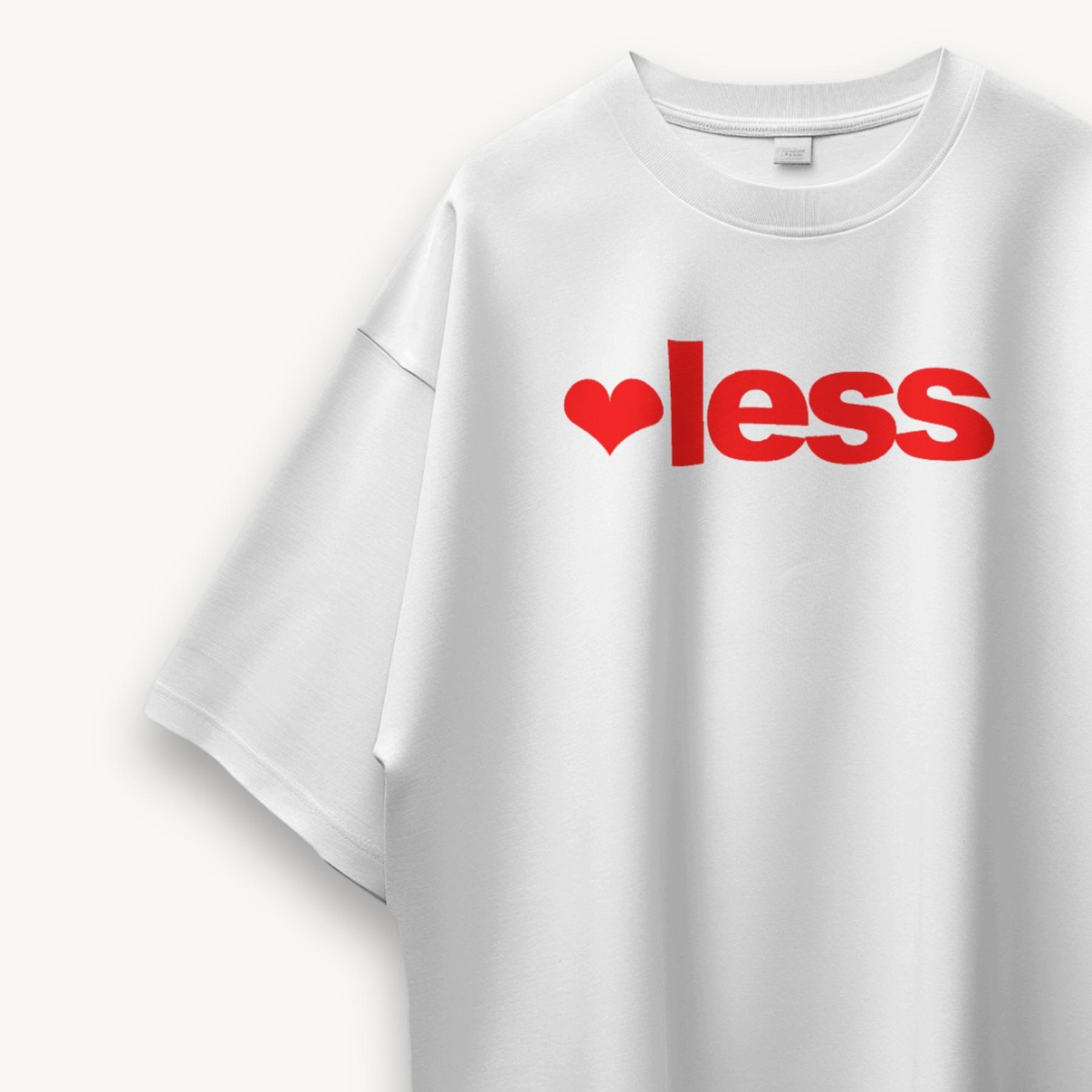 TNC ♥less White Oversized Tee