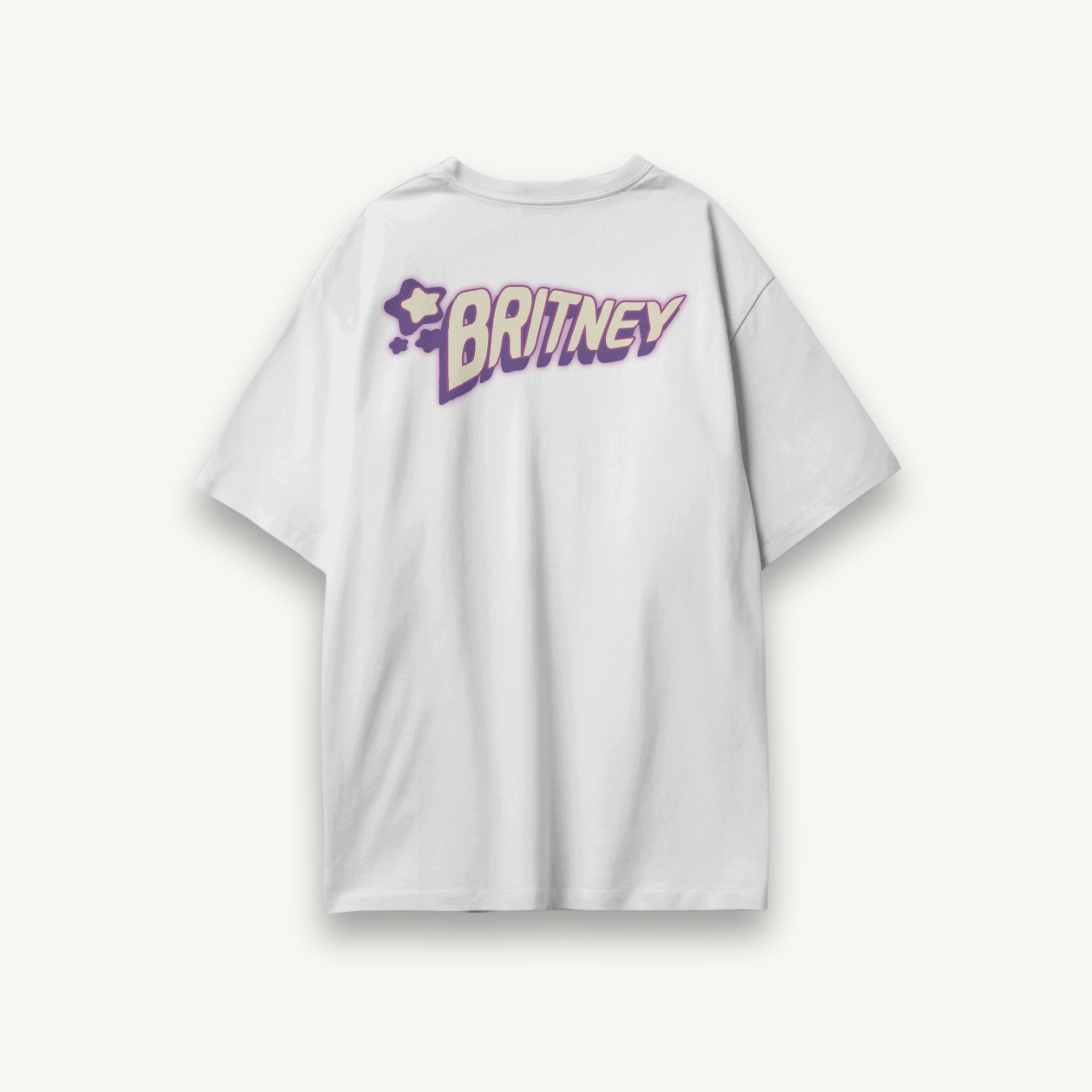 Britney Spears Typography White Oversized Tee