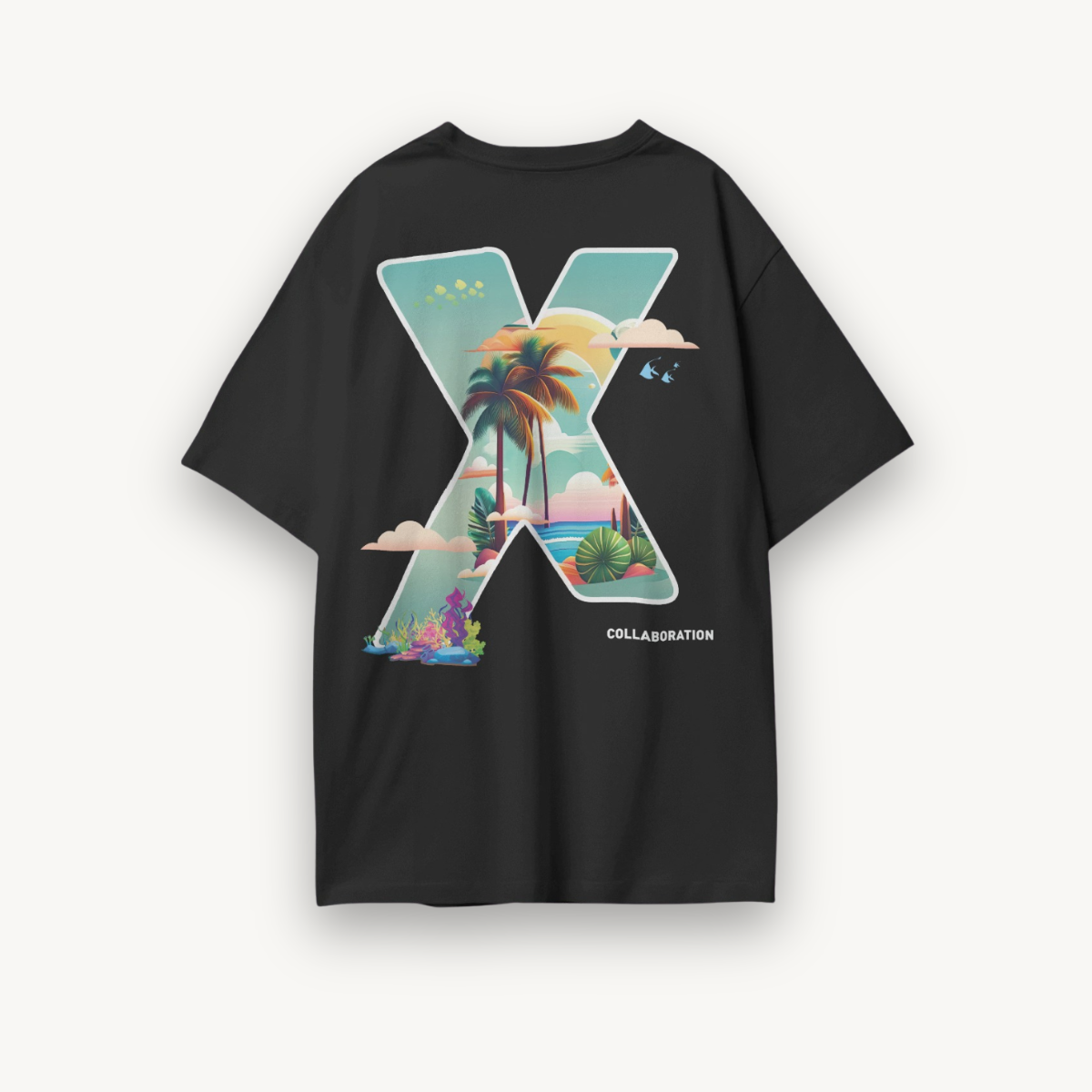 Cray’Beach x Satellite Beachside Black Oversized Tee