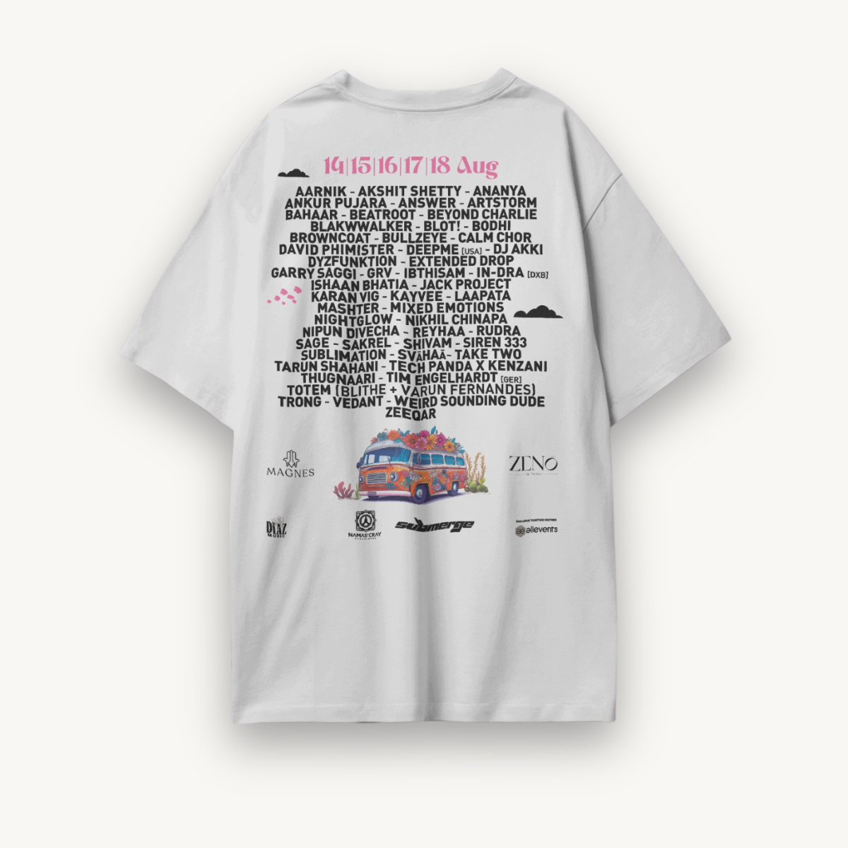 Cray’Beach x Satellite Beachside Lineup White Oversized Tee