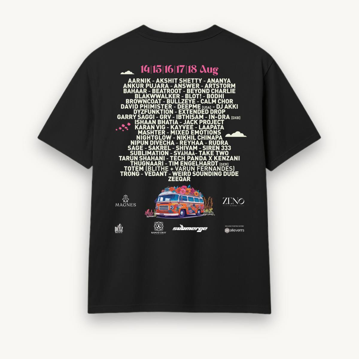 Cray’Beach x Satellite Beachside Lineup Black Relaxed Tee