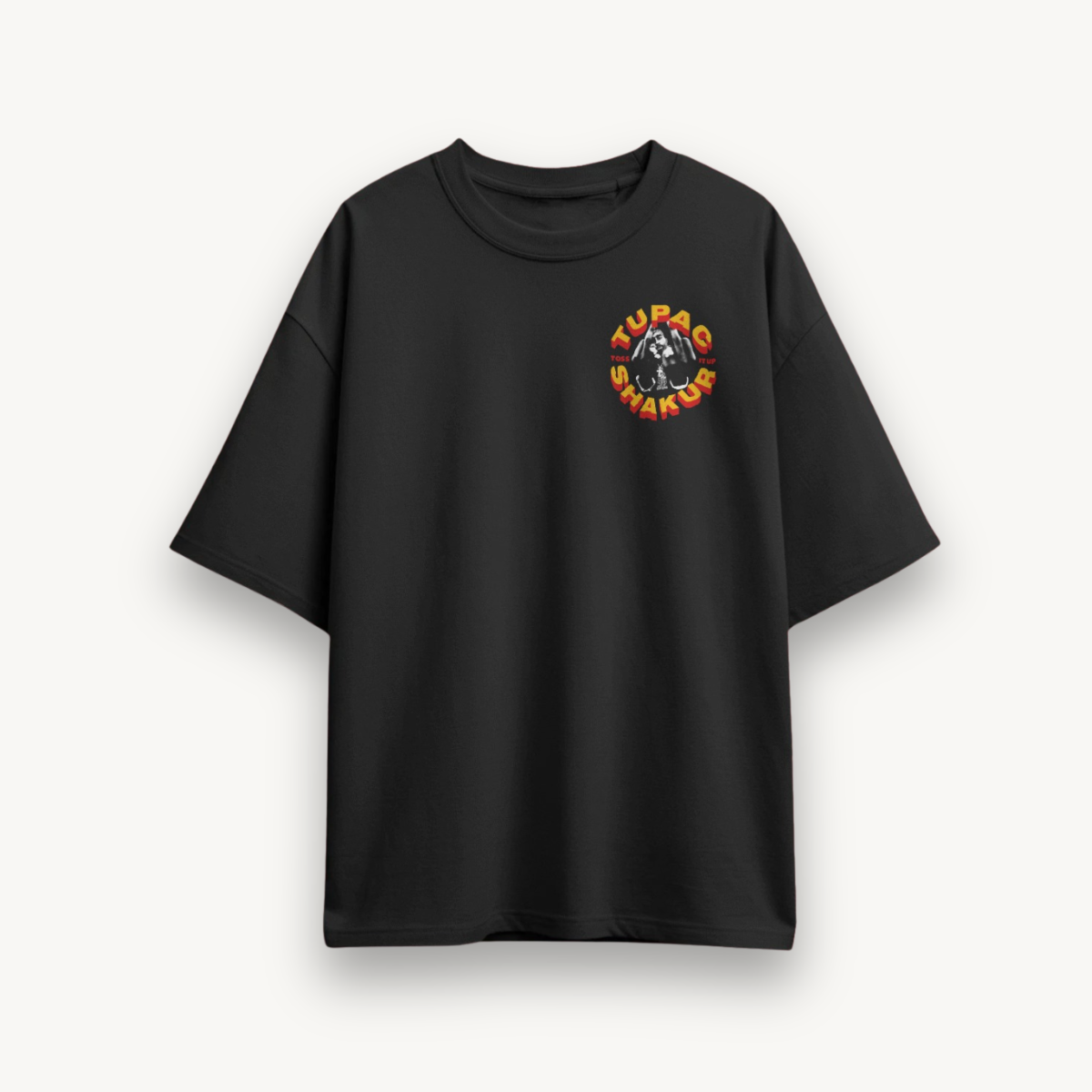 2Pac Toss It Up Black Oversized Tee