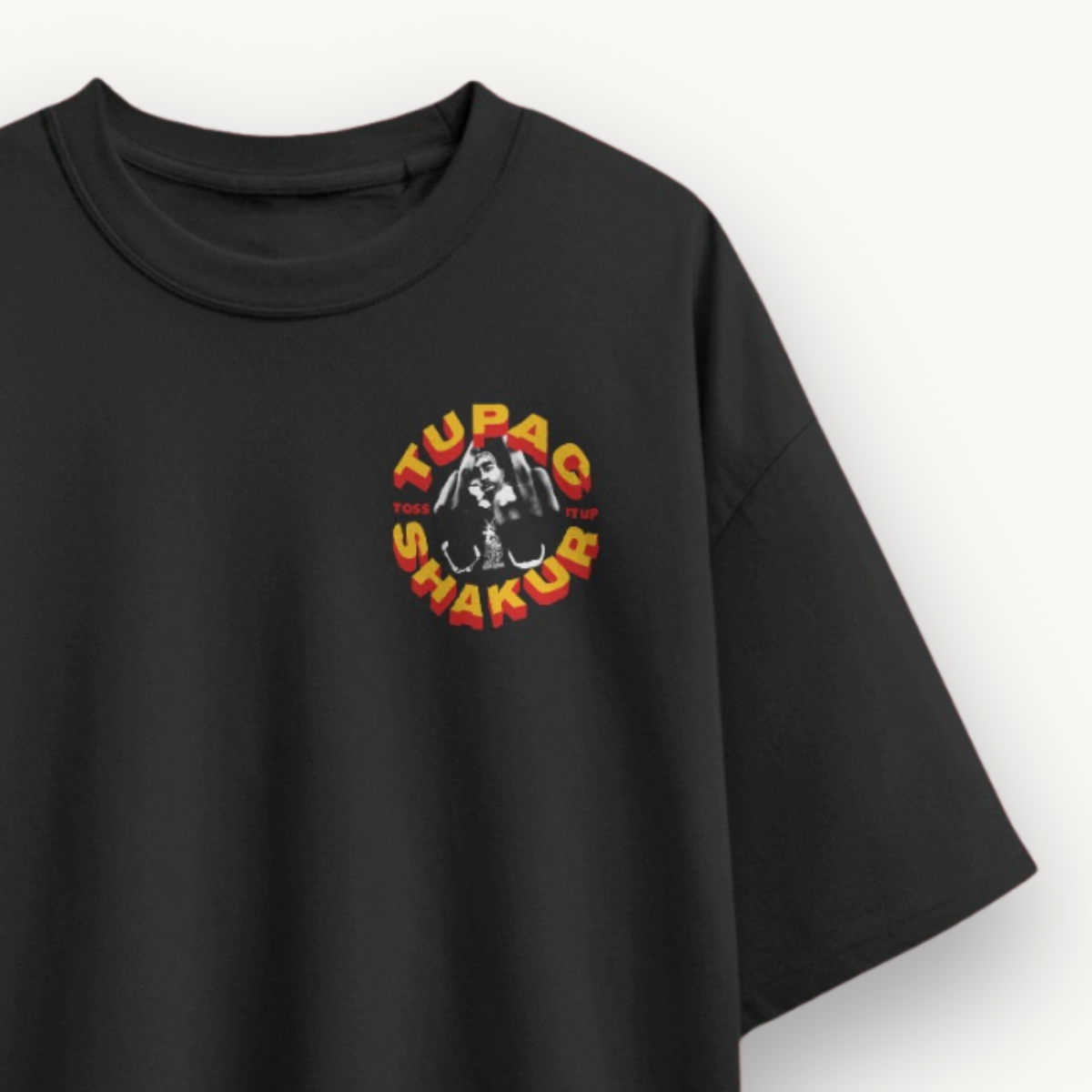 2Pac Toss It Up Black Oversized Tee