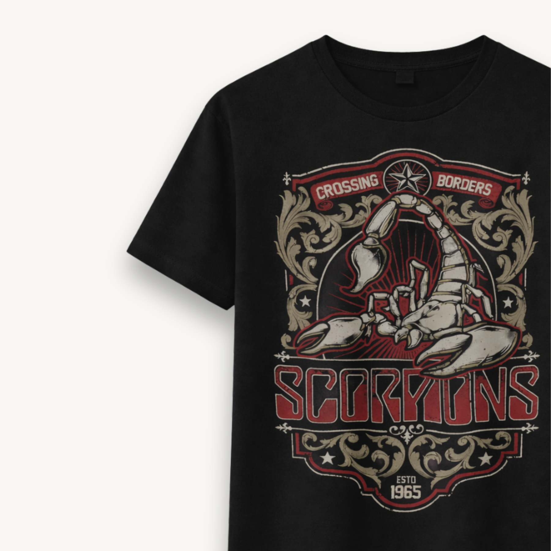 Scorpions Crossing Borders  Black Regular Tee