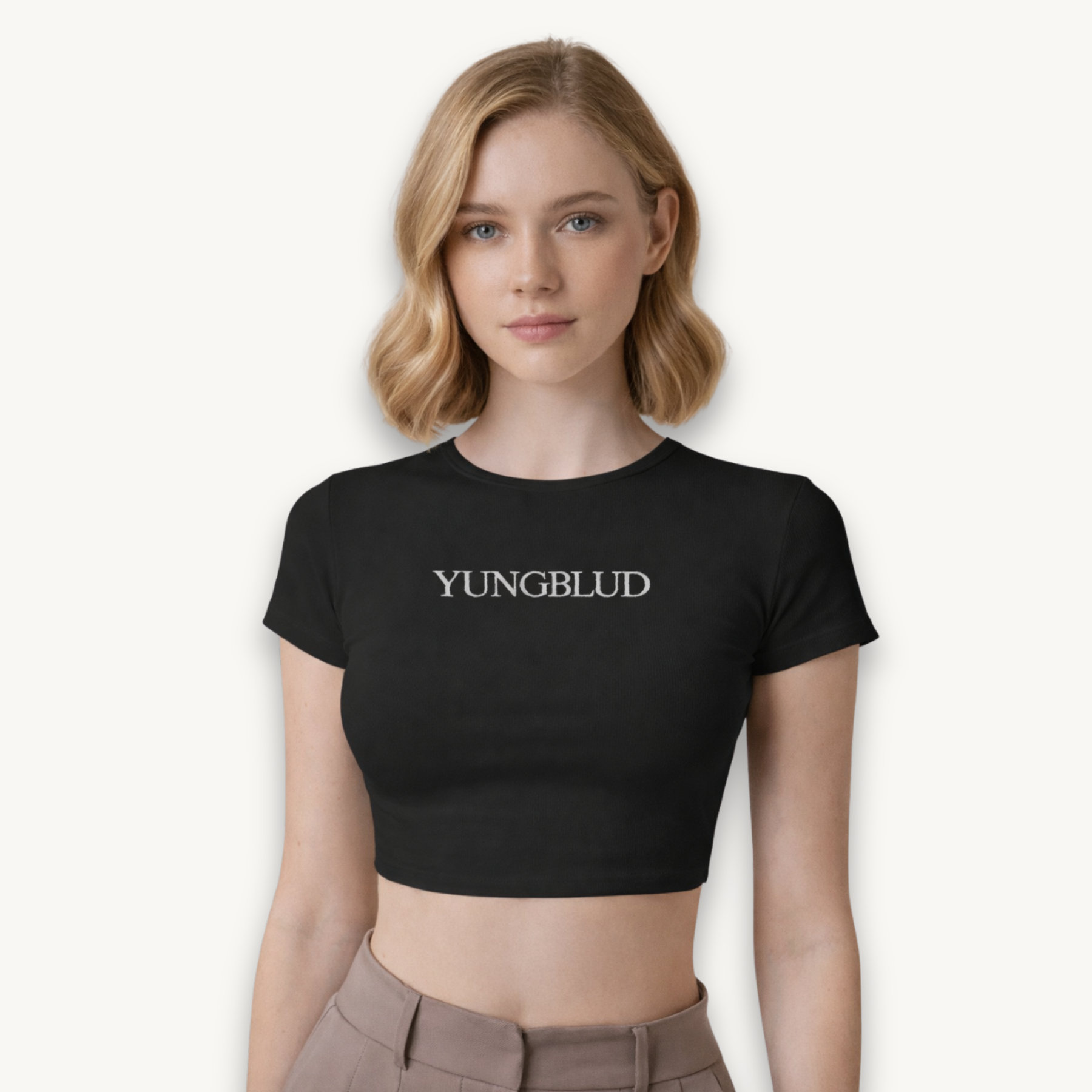 Yungblud Logo Black Crop Top