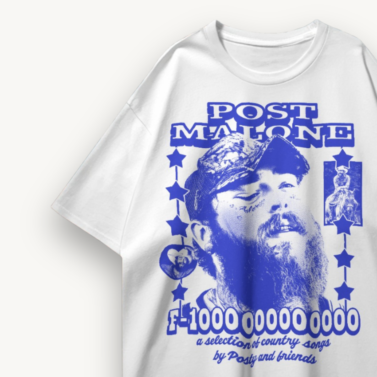 Post Malone F-1 Trillion White Oversized Tee