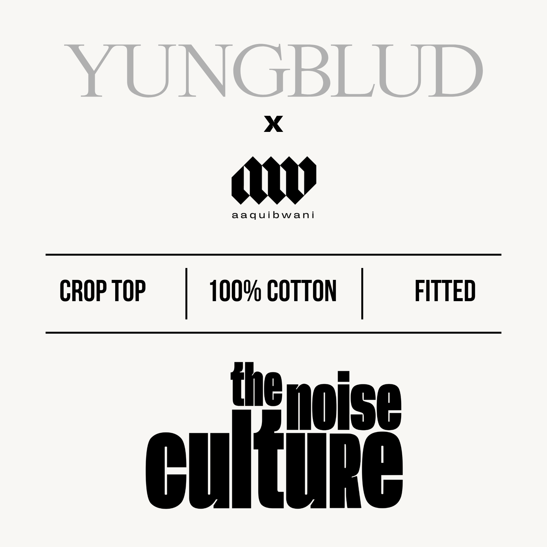 Yungblud AW Monogram Black Crop Top