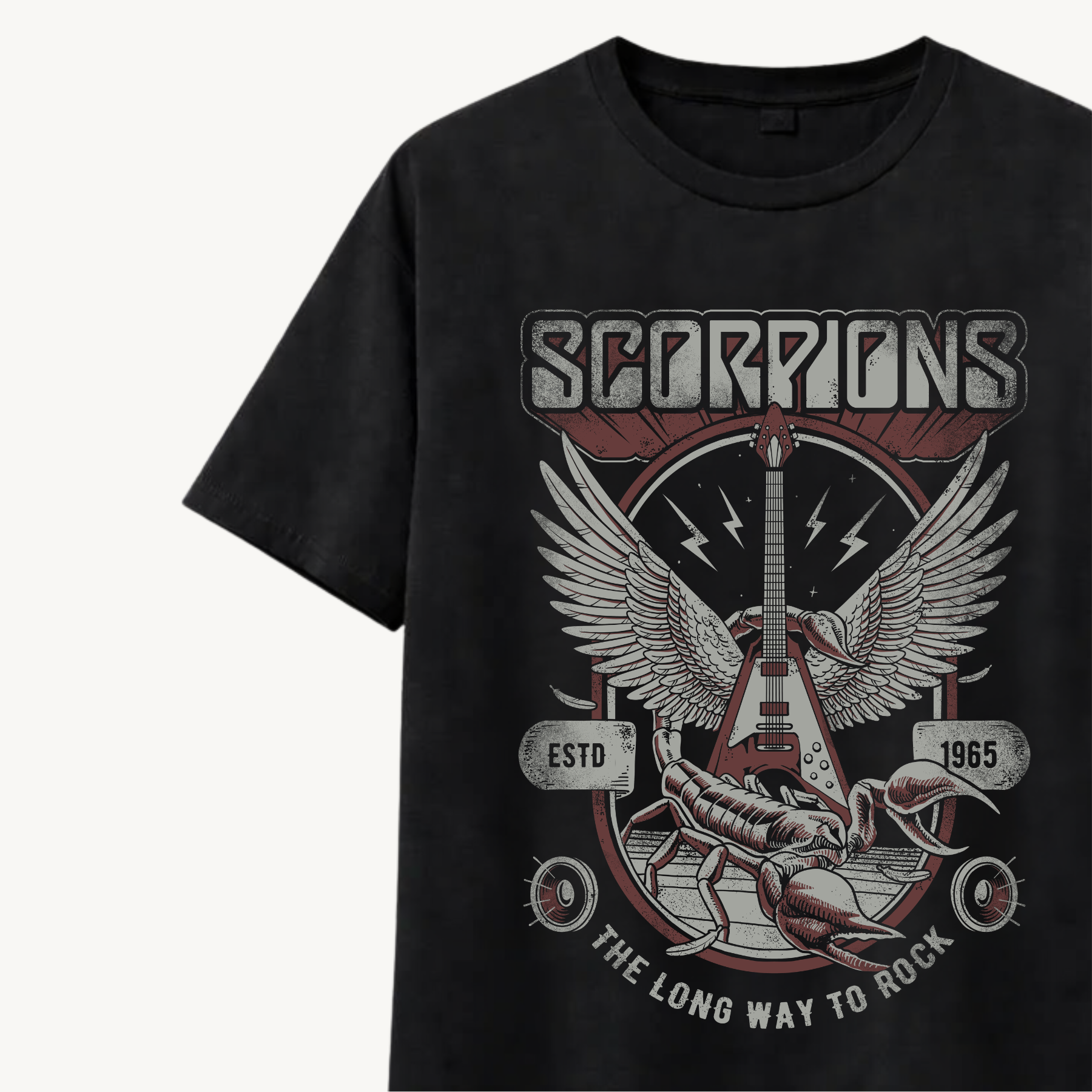 Scorpions Long Way to Rock Black Relaxed Tee