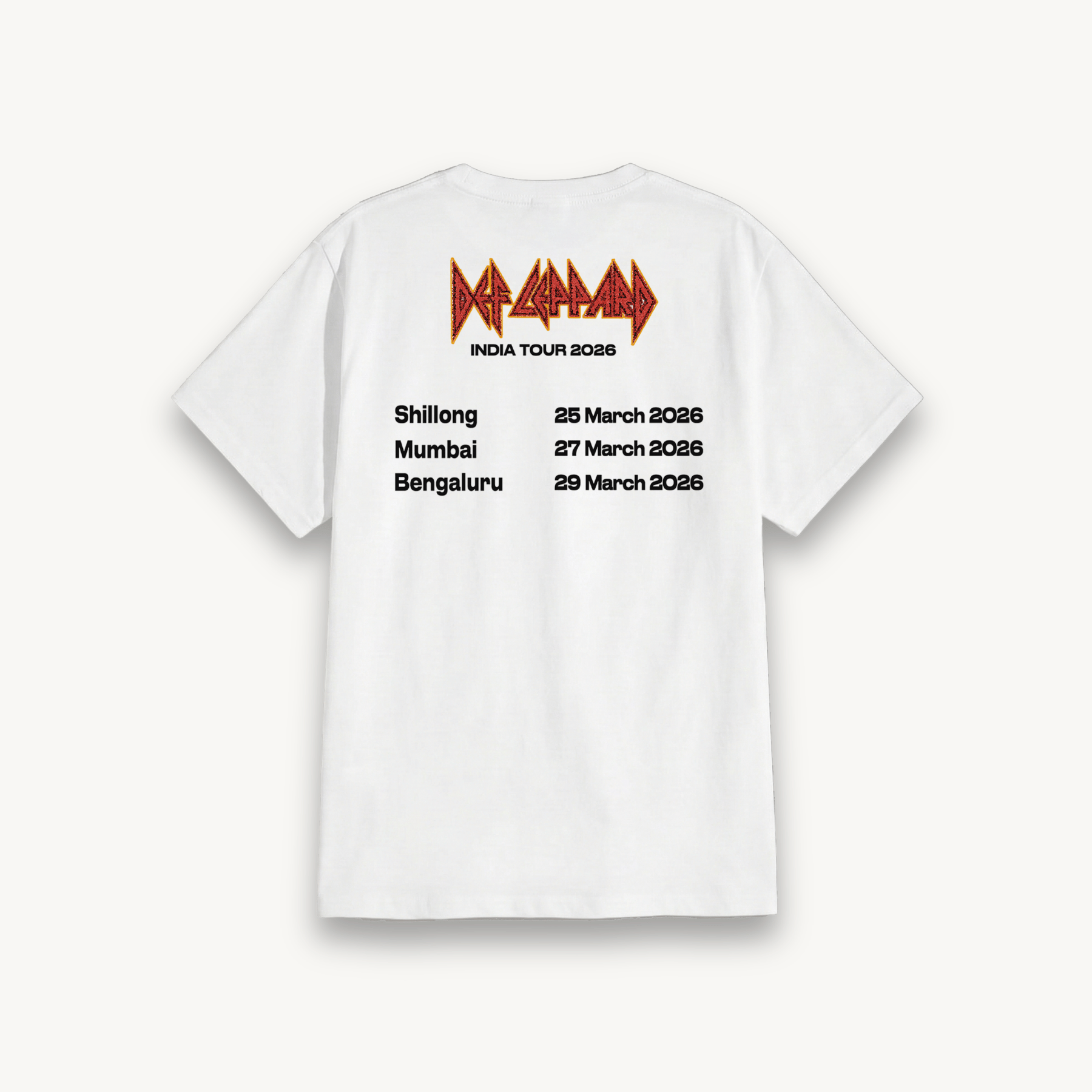 Def Leppard Heritage Graphic India Tour '26 White Regular Tee