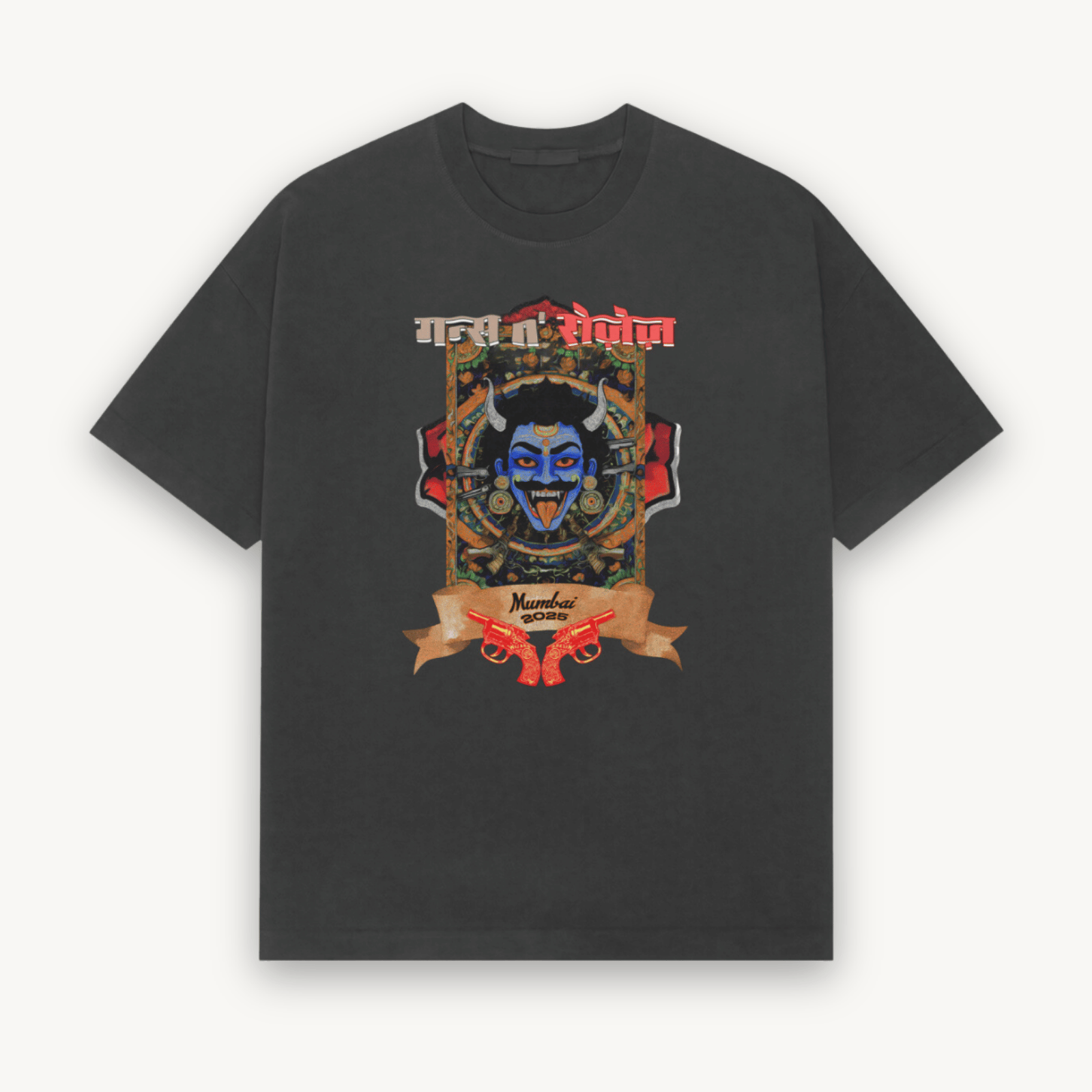 Guns N' Roses Mumbai '25 Mayhem Black Relaxed Tee