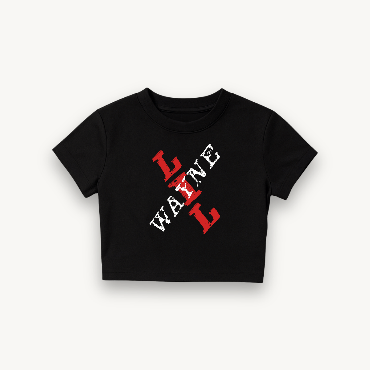 Lil Wayne X Logo Black Crop Top